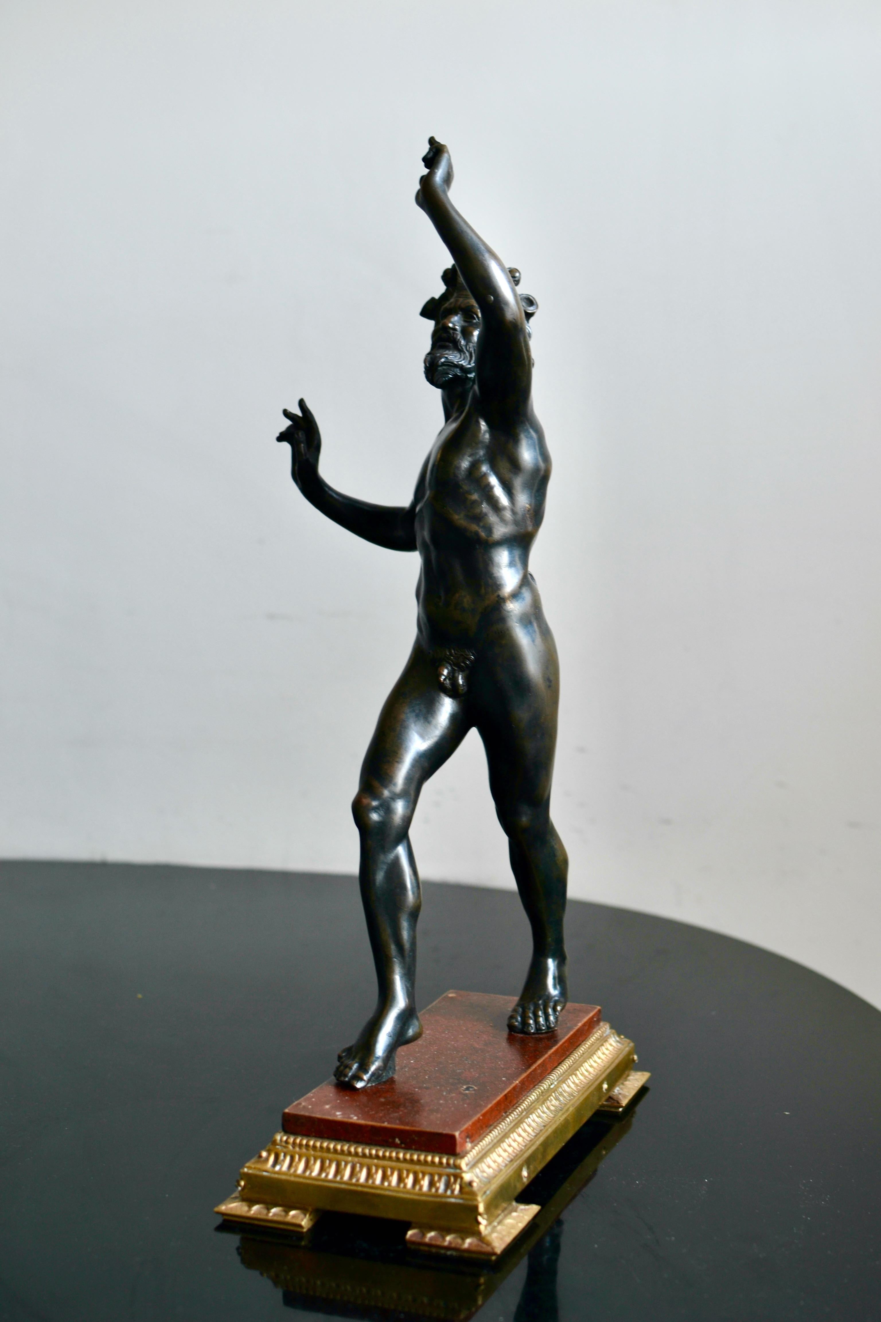 19th Century Grand Tour Bronze-Sculpture of The Dancing Faun In Good Condition In Stockholm, SE