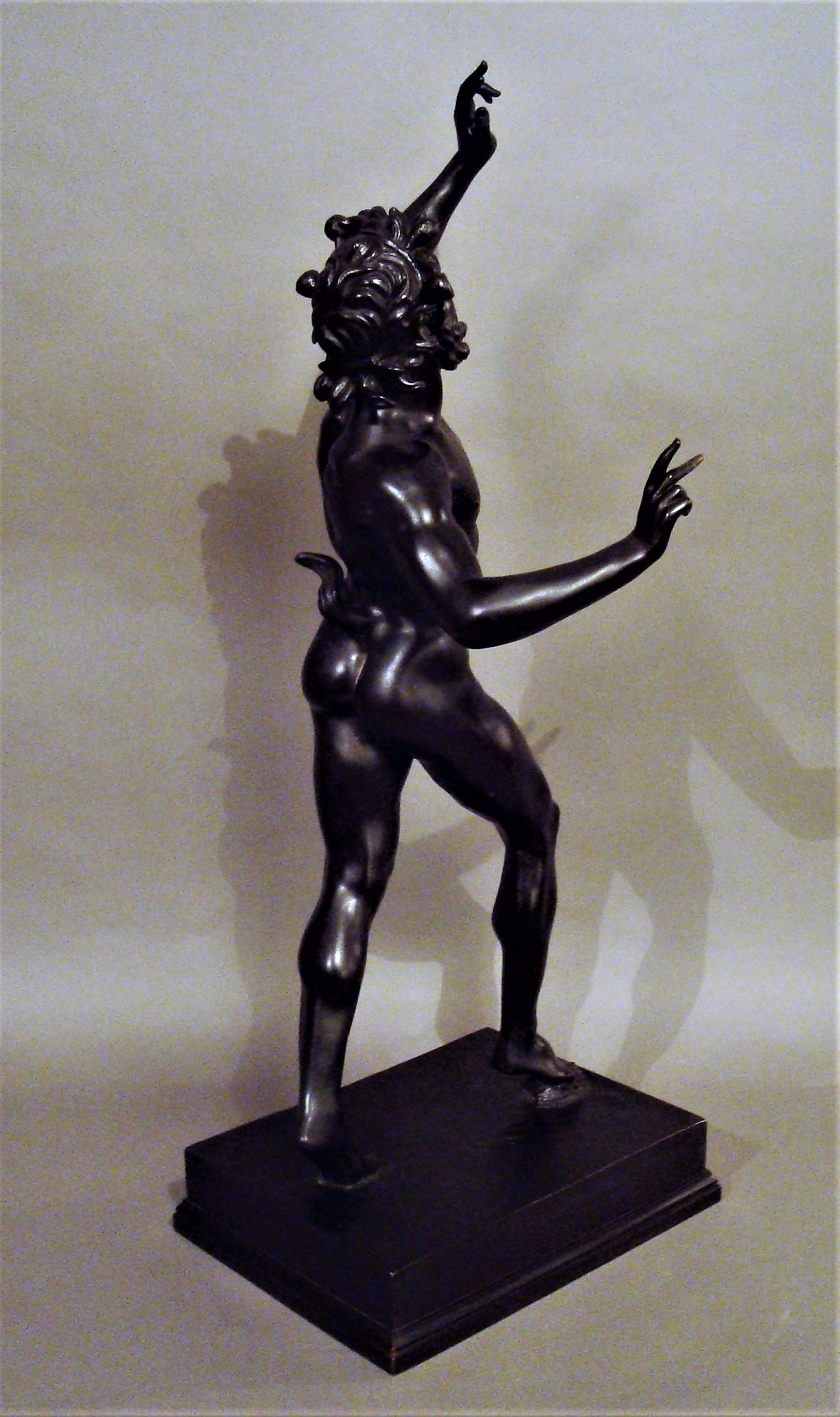 19th Century Grand Tour Bronze Sculpture of the Dancing Faun In Good Condition For Sale In Moreton-in-Marsh, Gloucestershire