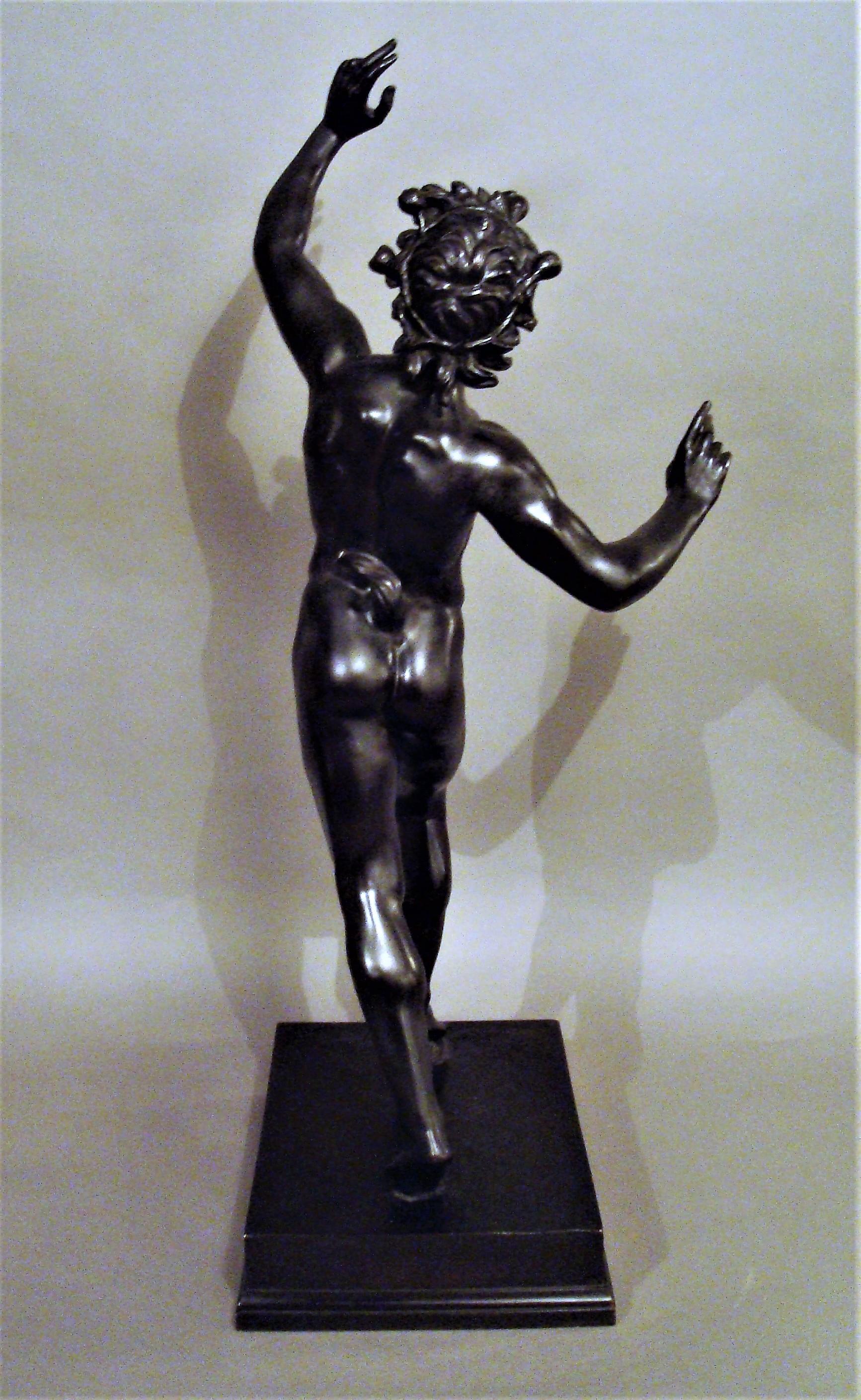 19th Century Grand Tour Bronze Sculpture of the Dancing Faun For Sale 1