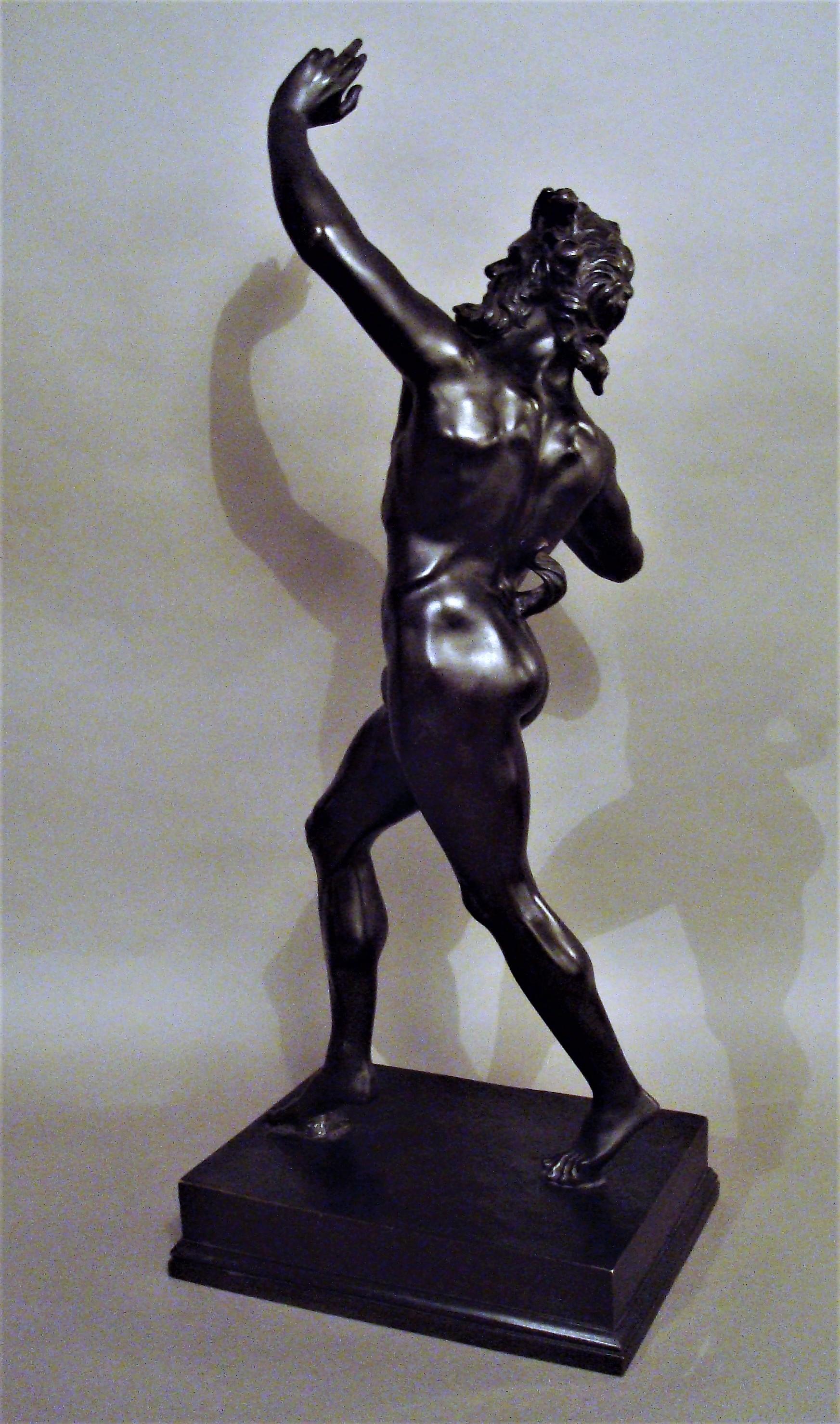 19th Century Grand Tour Bronze Sculpture of the Dancing Faun For Sale 3