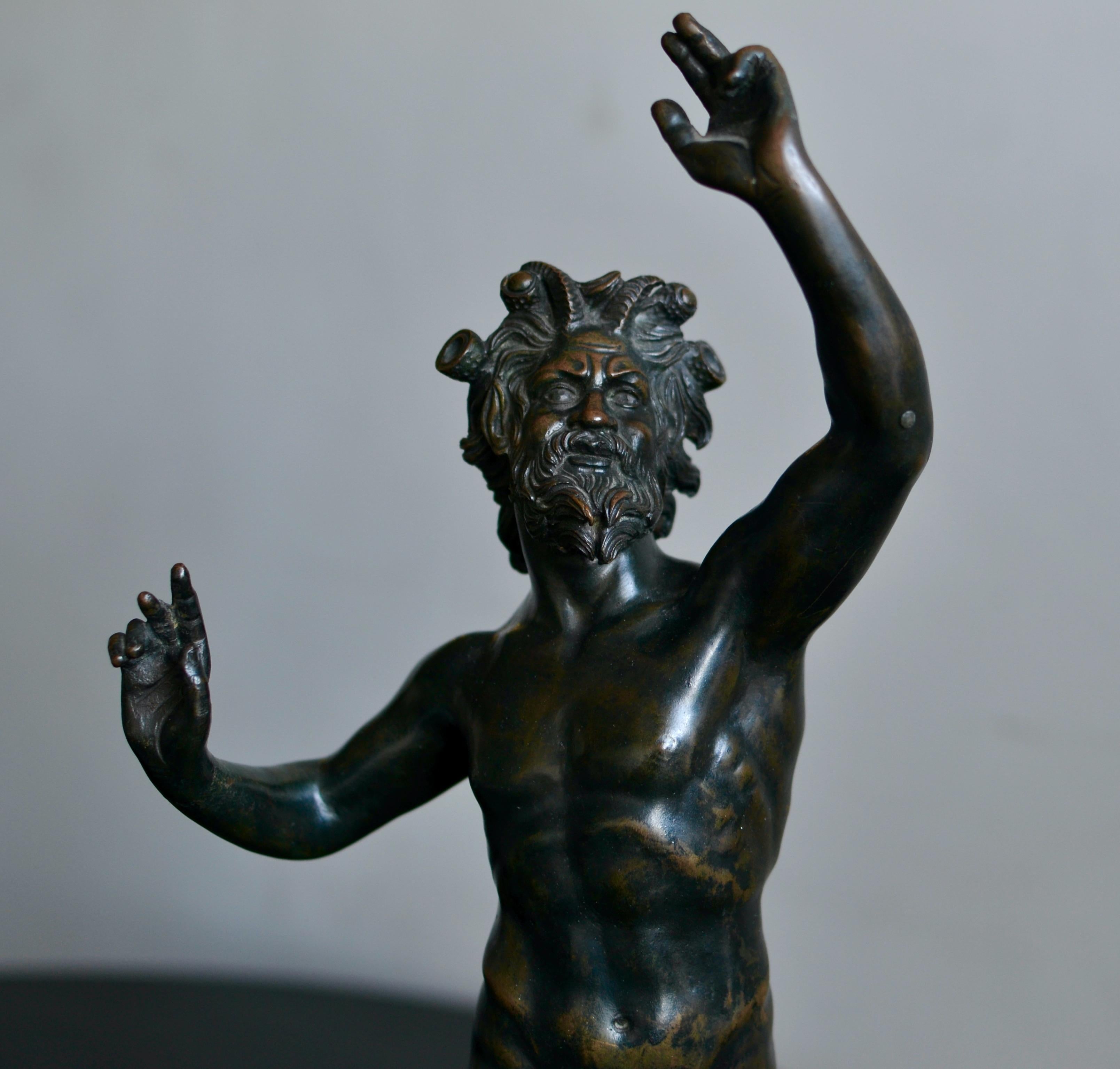 19th Century Grand Tour Bronze-Sculpture of The Dancing Faun 3