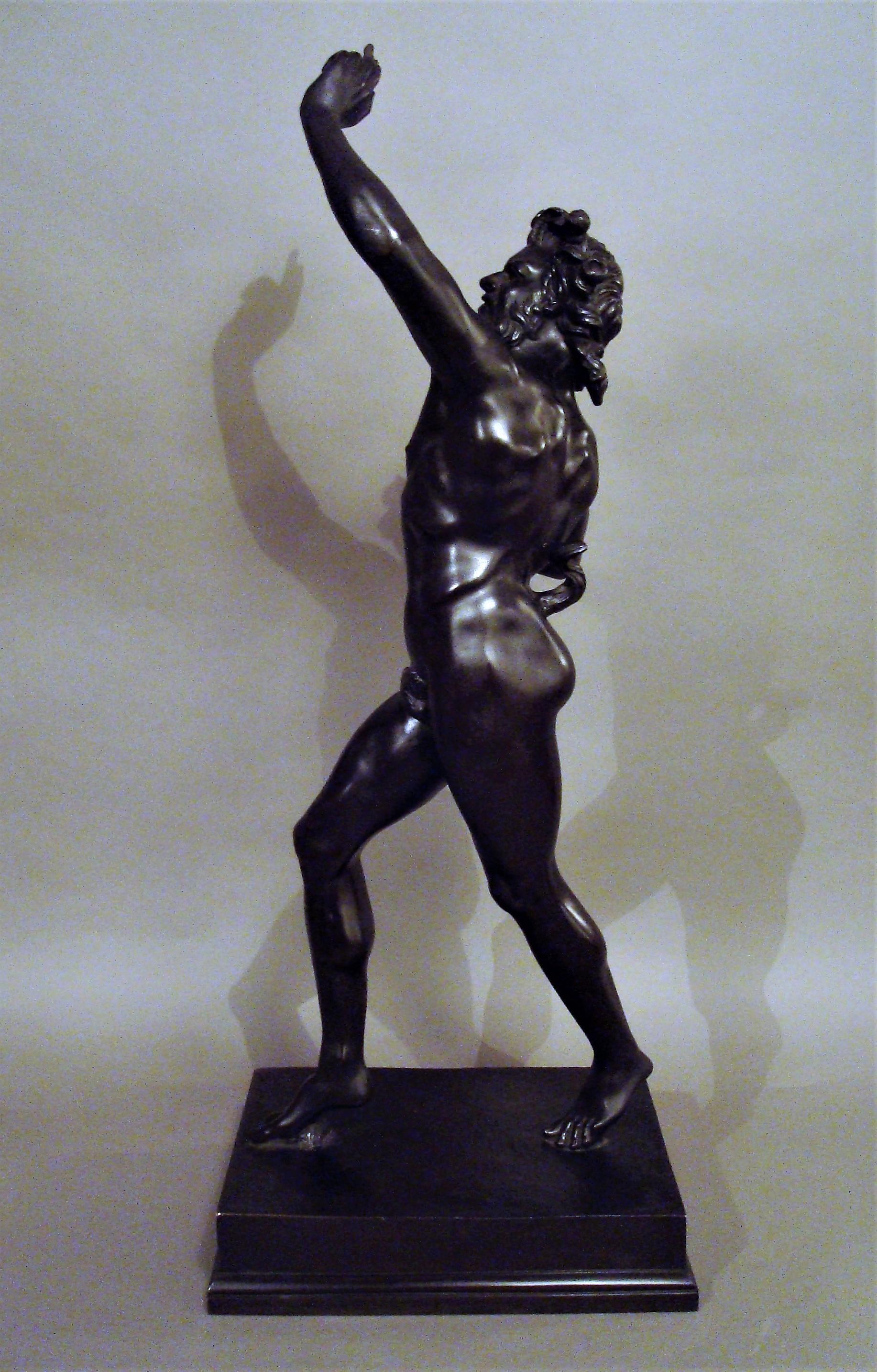 19th Century Grand Tour Bronze Sculpture of the Dancing Faun For Sale 4