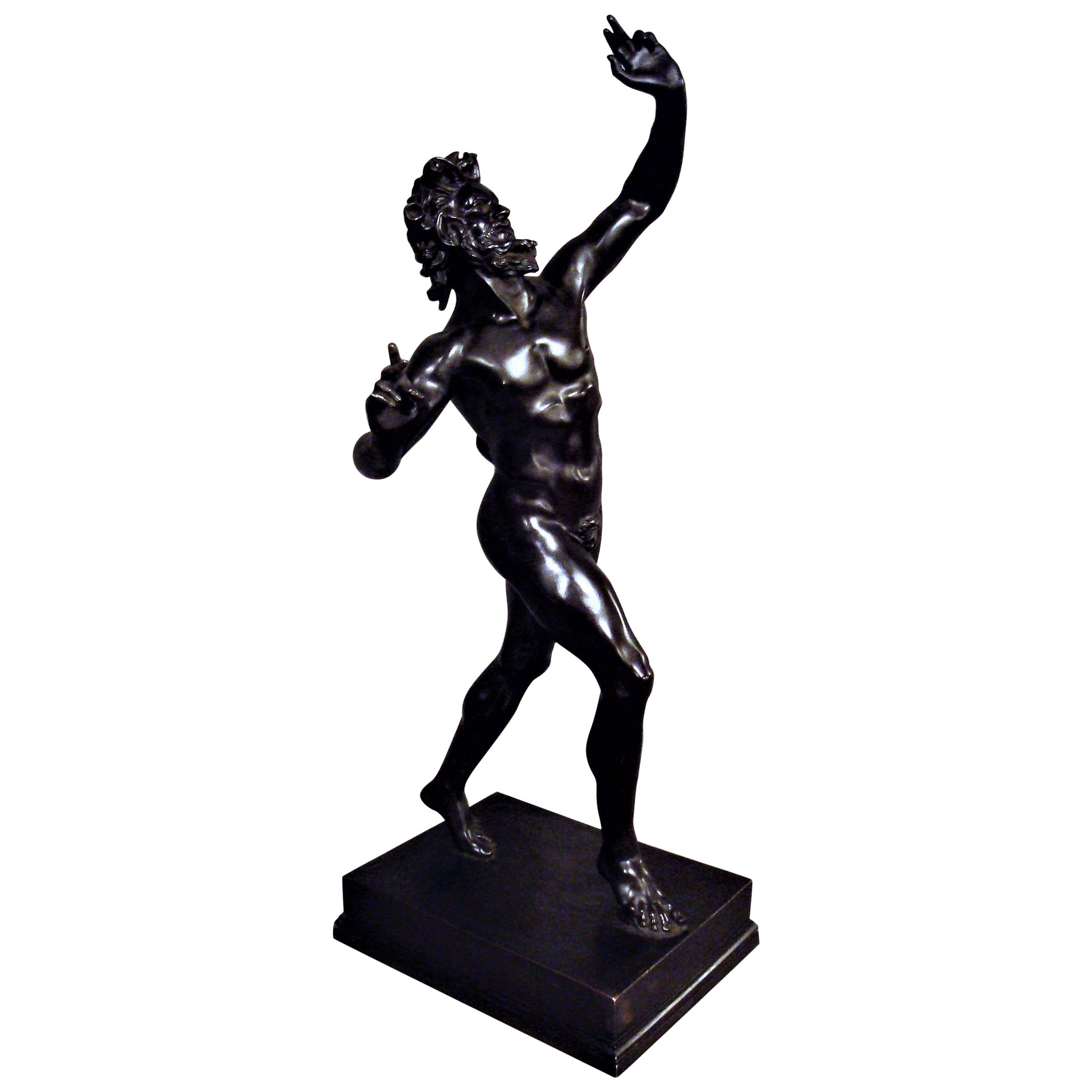 19th Century Grand Tour Bronze Sculpture of the Dancing Faun For Sale