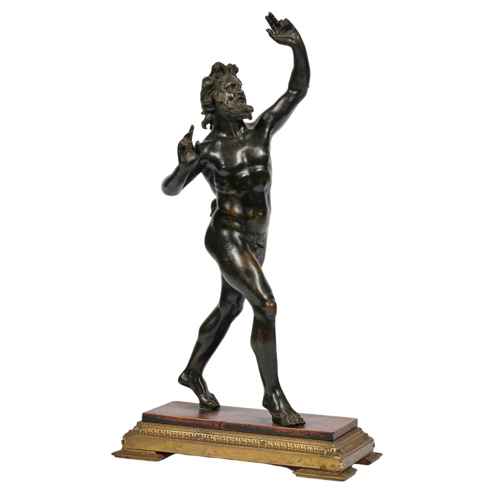 19th Century Grand Tour Bronze-Sculpture of The Dancing Faun