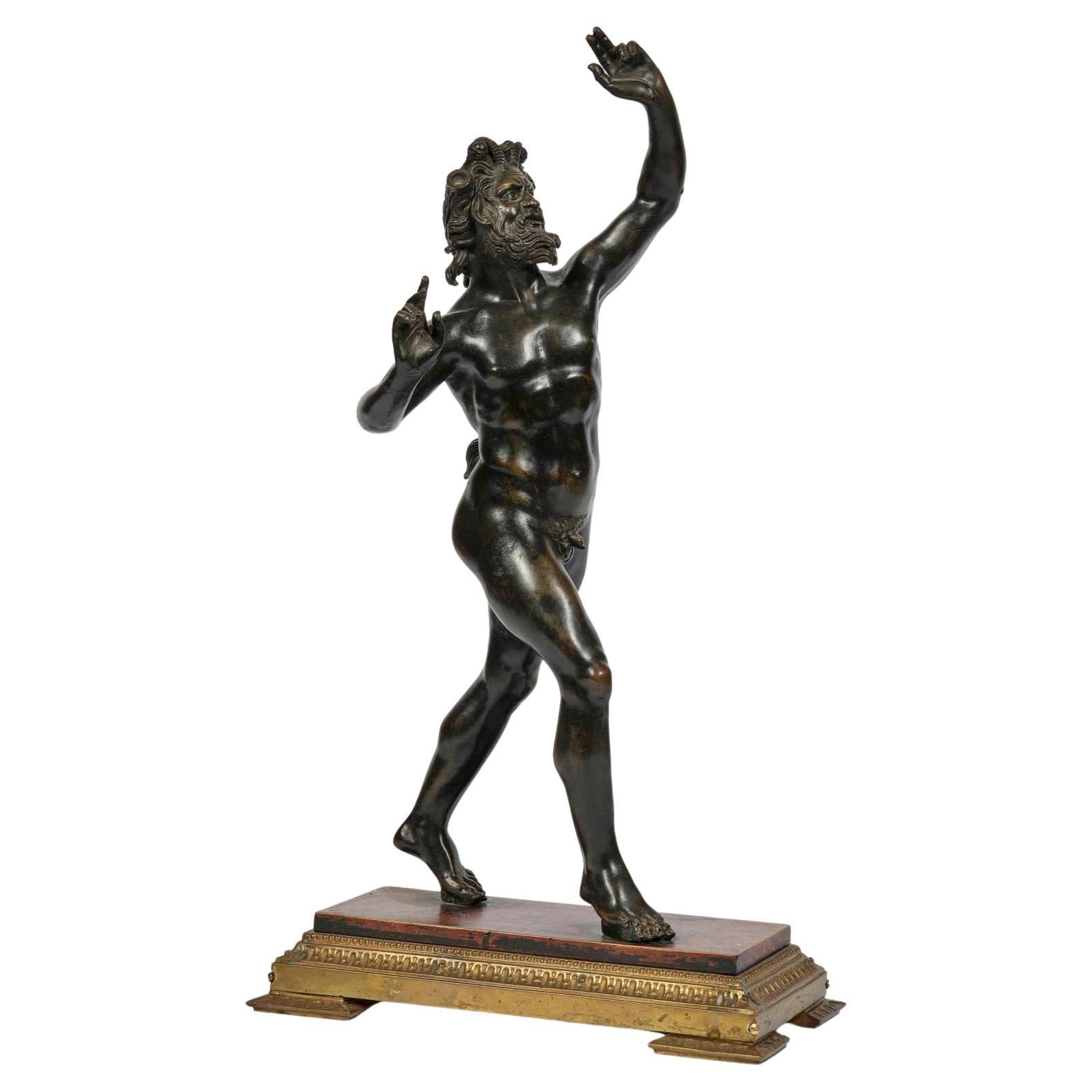 19th Century Grand Tour Bronze-Sculpture of The Dancing Faun