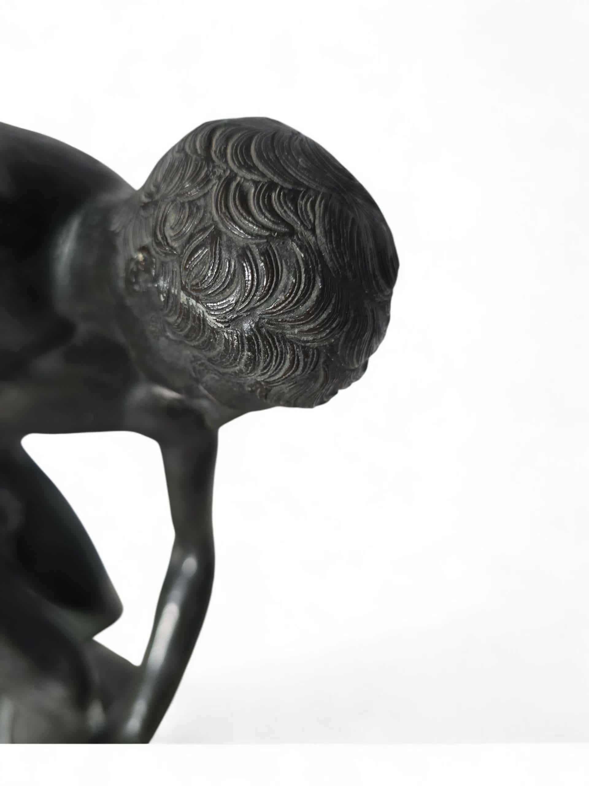 Bronzo Scultura in bronzo Grand Tour del XIX secolo raffigurante il Discobolo in vendita