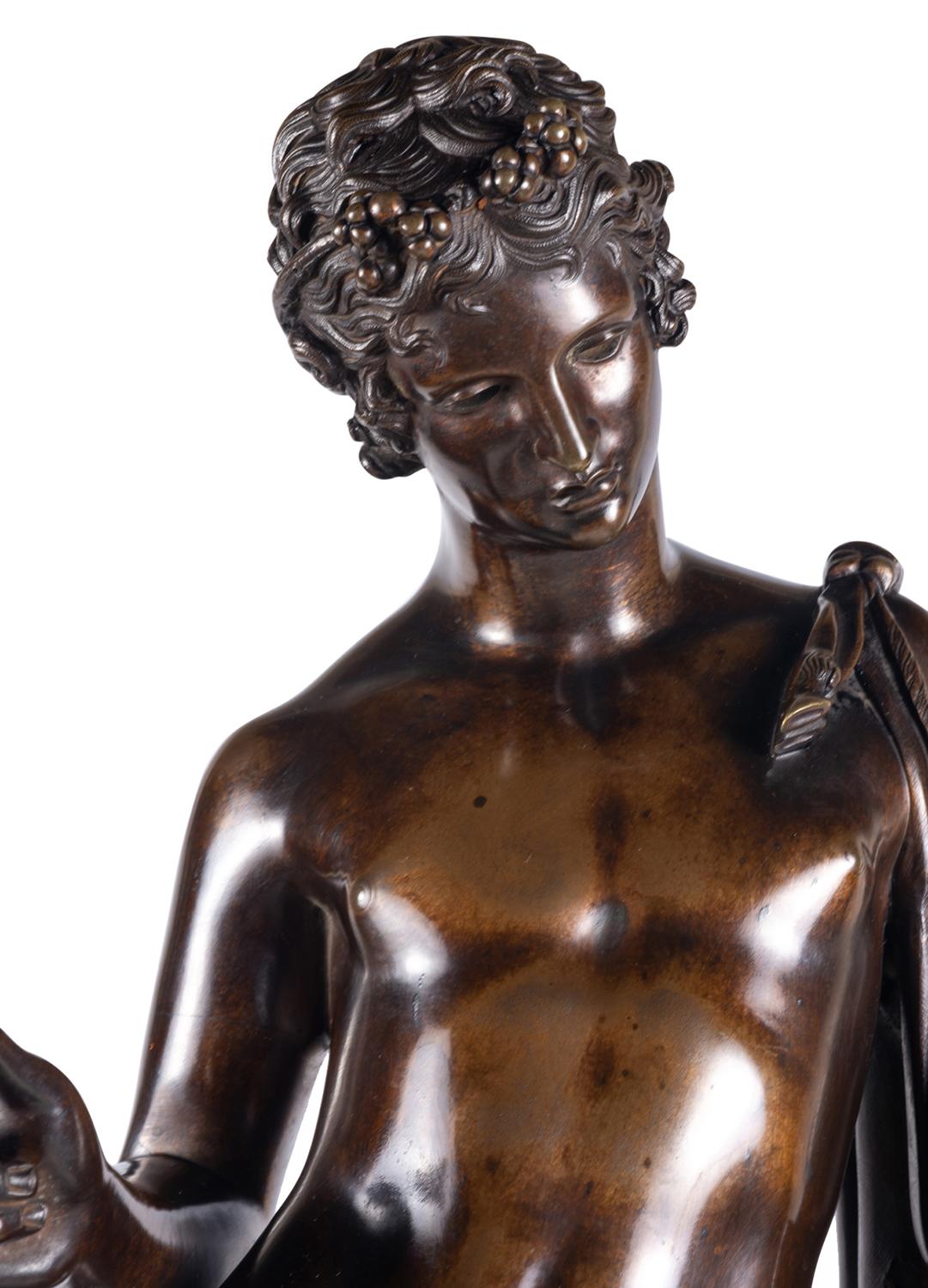 Italian 19th Century Grand Tour Bronze Statue of Narcissus For Sale