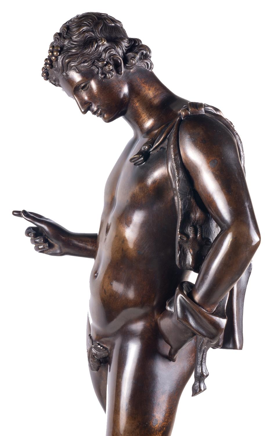 Statua di bronzo di Narciso Grand Tour del XIX secolo in vendita 2