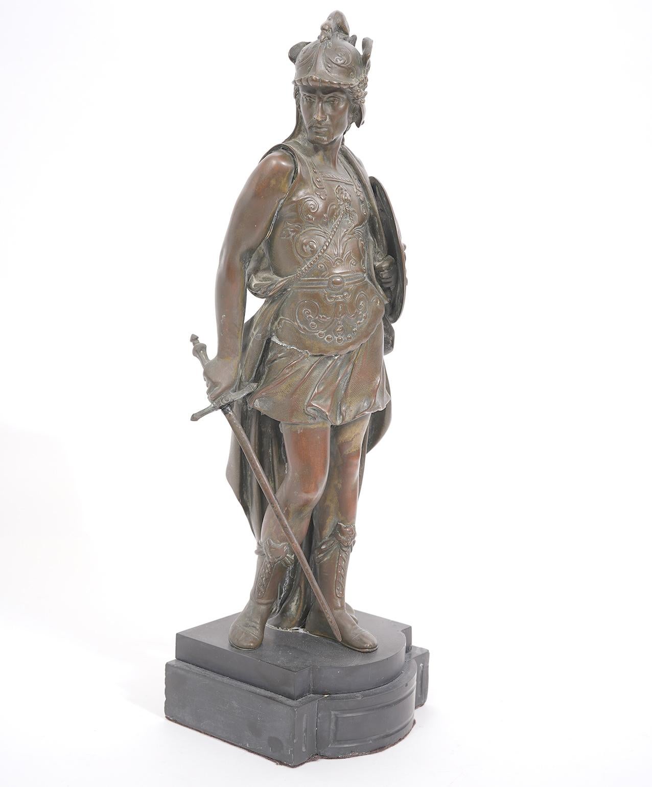 19th Century Grand Tour Bronze Warrior Mounted on Marble Base

Used, Good condition, View all photos for the most accurate details on condition and appearance. Corner of Marble Base has Small Repair

Dimensions: 16 Inches Height x 5 Inches Width x 5