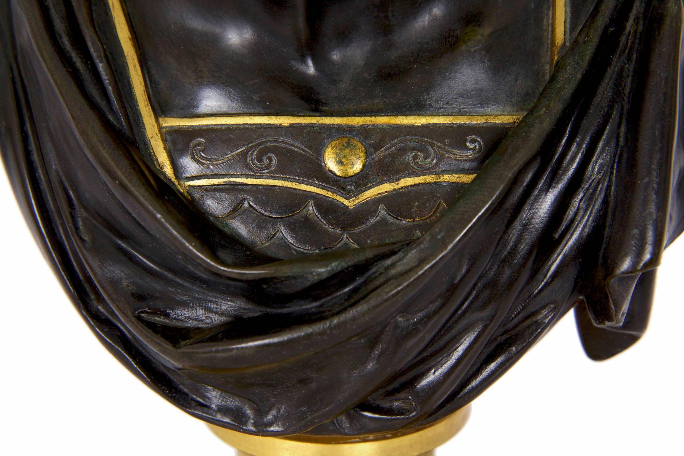 19th Century Grand Tour Bust Bronze Sculpture of Mercury or Hermes 4