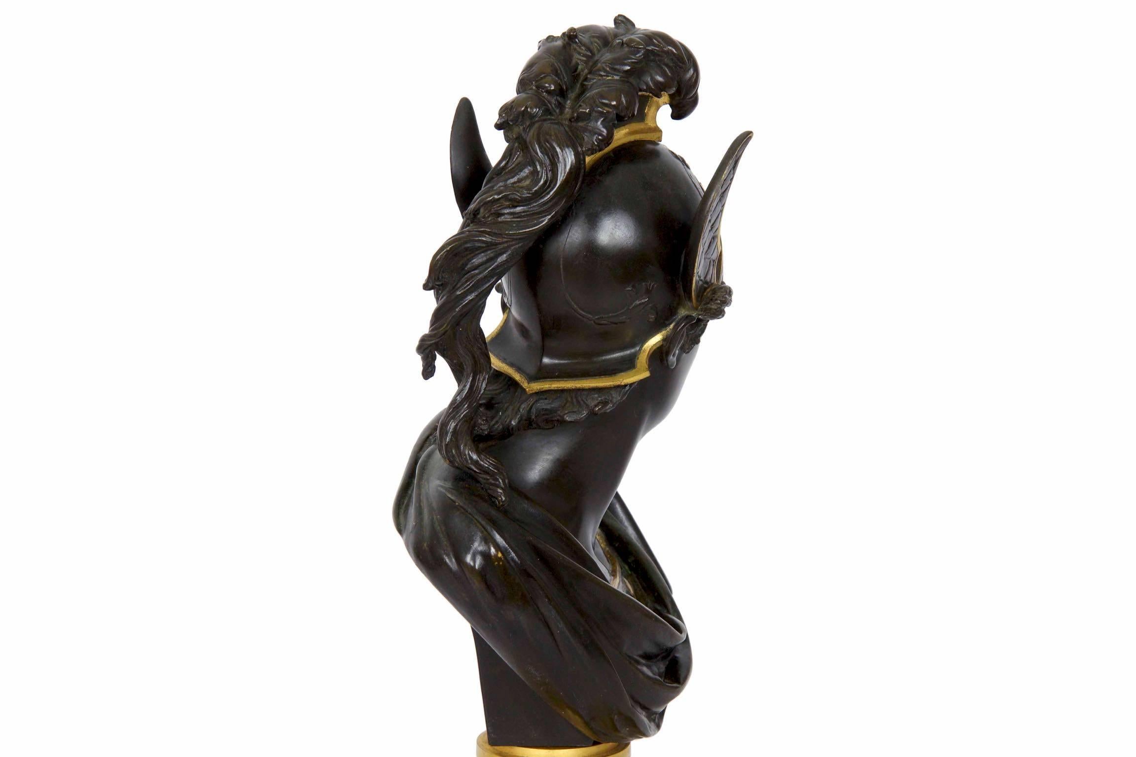 19th Century Grand Tour Bust Bronze Sculpture of Mercury or Hermes 12