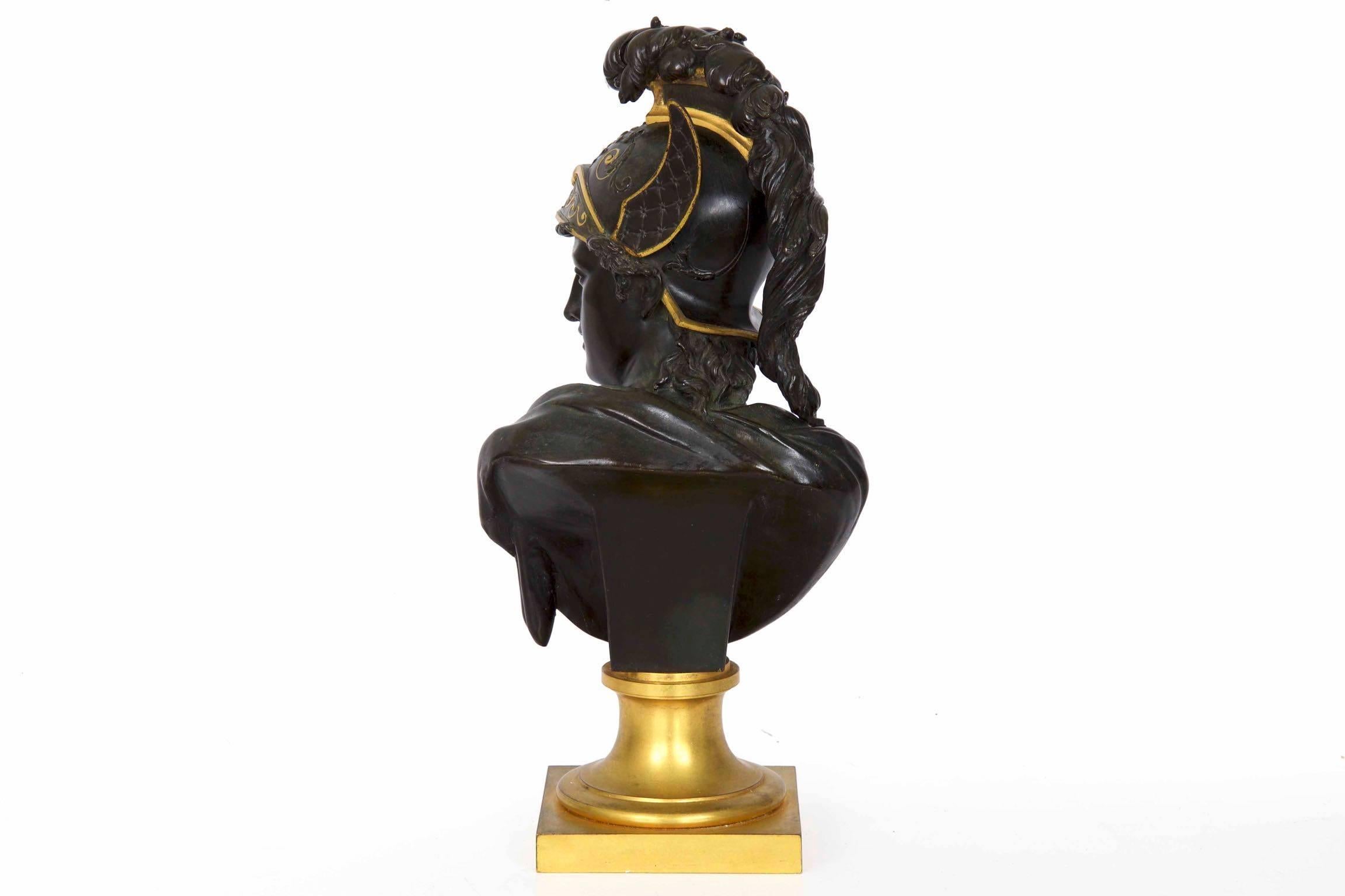 European 19th Century Grand Tour Bust Bronze Sculpture of Mercury or Hermes