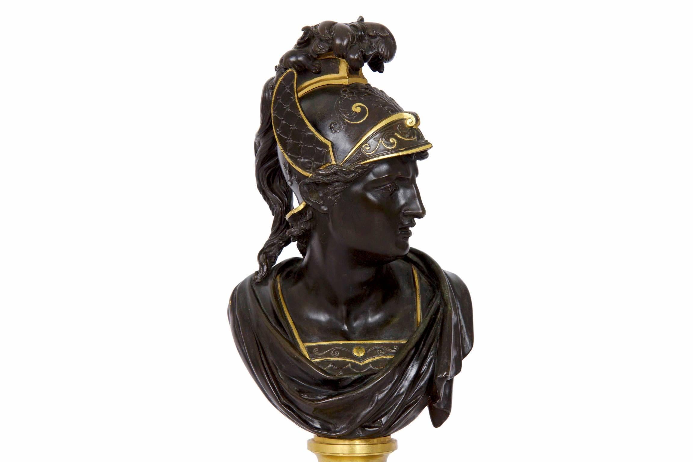 19th Century Grand Tour Bust Bronze Sculpture of Mercury or Hermes In Excellent Condition In Shippensburg, PA