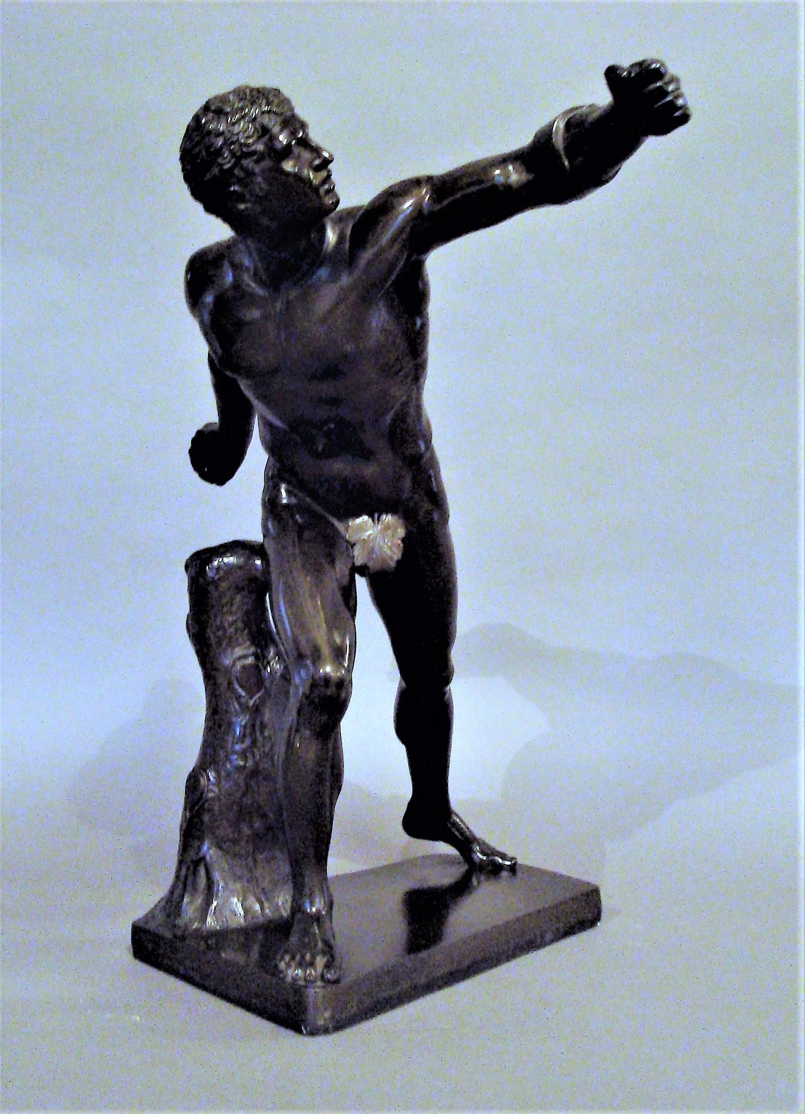 Italian 19th Century Grand Tour Classical Bronze Sculpture of Borghese Gladiator