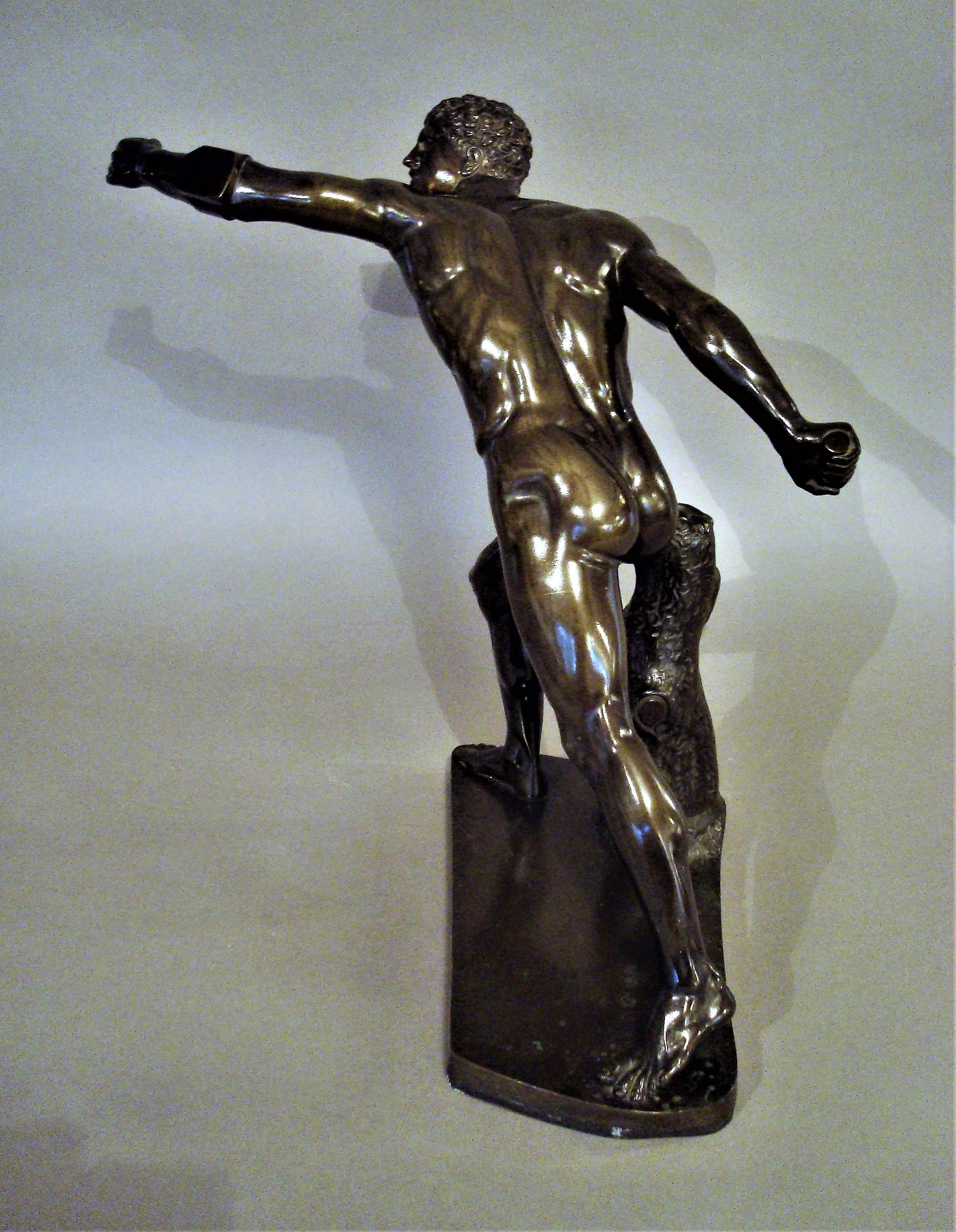19th Century Grand Tour Classical Bronze Sculpture of Borghese Gladiator 4