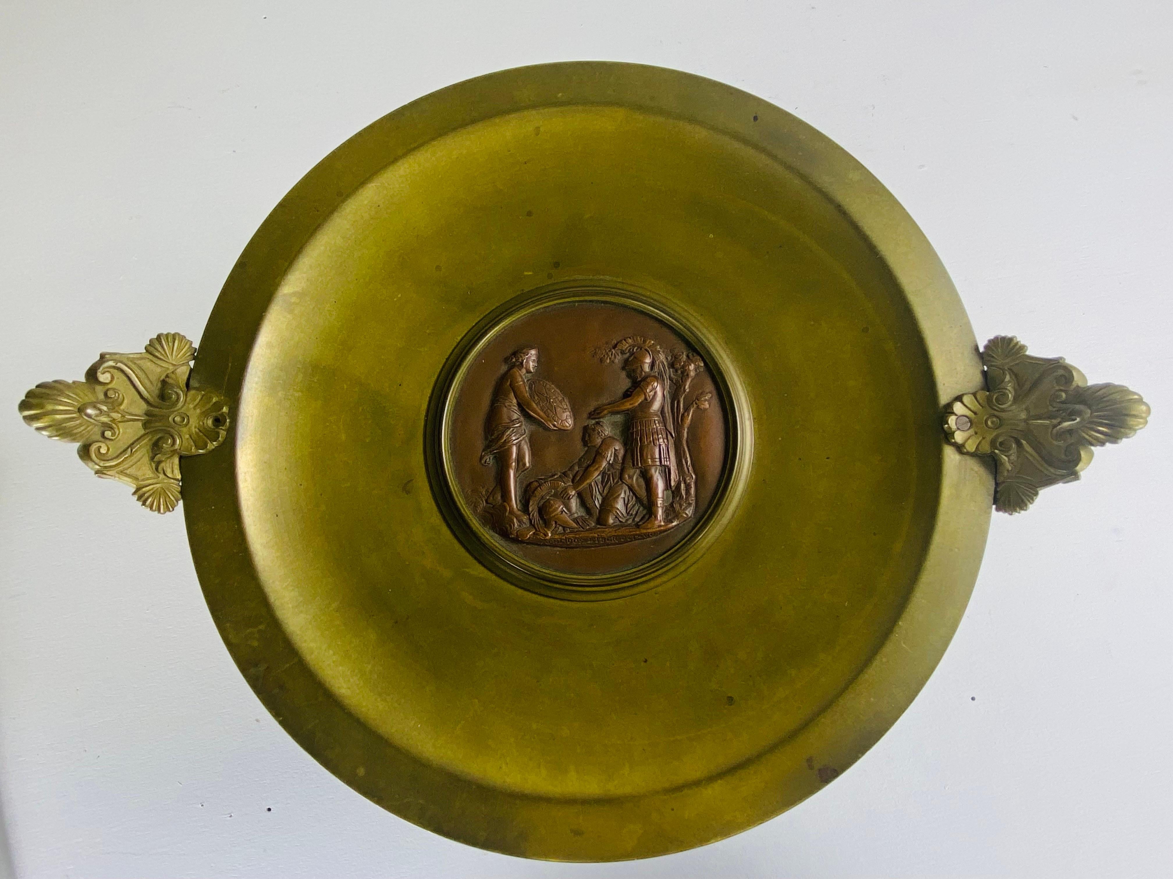 19th century grand tour classical Italian bronze compote In Good Condition For Sale In Allentown, PA