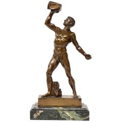 19th Century Grand Tour German Bronze Nude Figure of an Athlete