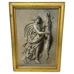 19th Century, Grand Tour Grisaille Allegory Of Victory With Roman Standard