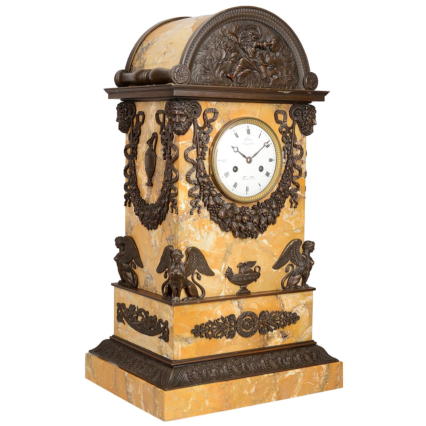 19th Century Grand Tour Influenced Mantel Clock For Sale