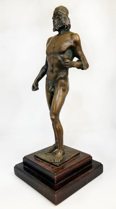 Scultura in bronzo di Riace degli anni '80 Statua di guerriero firmata Pintoneilo