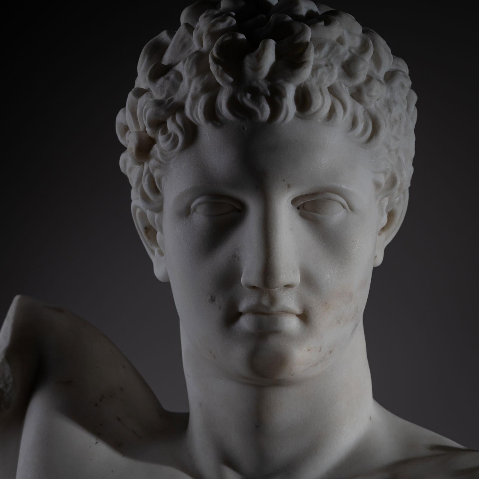Busto de mármol de Hermes de Olimpia del siglo XIX, Italia en venta 5