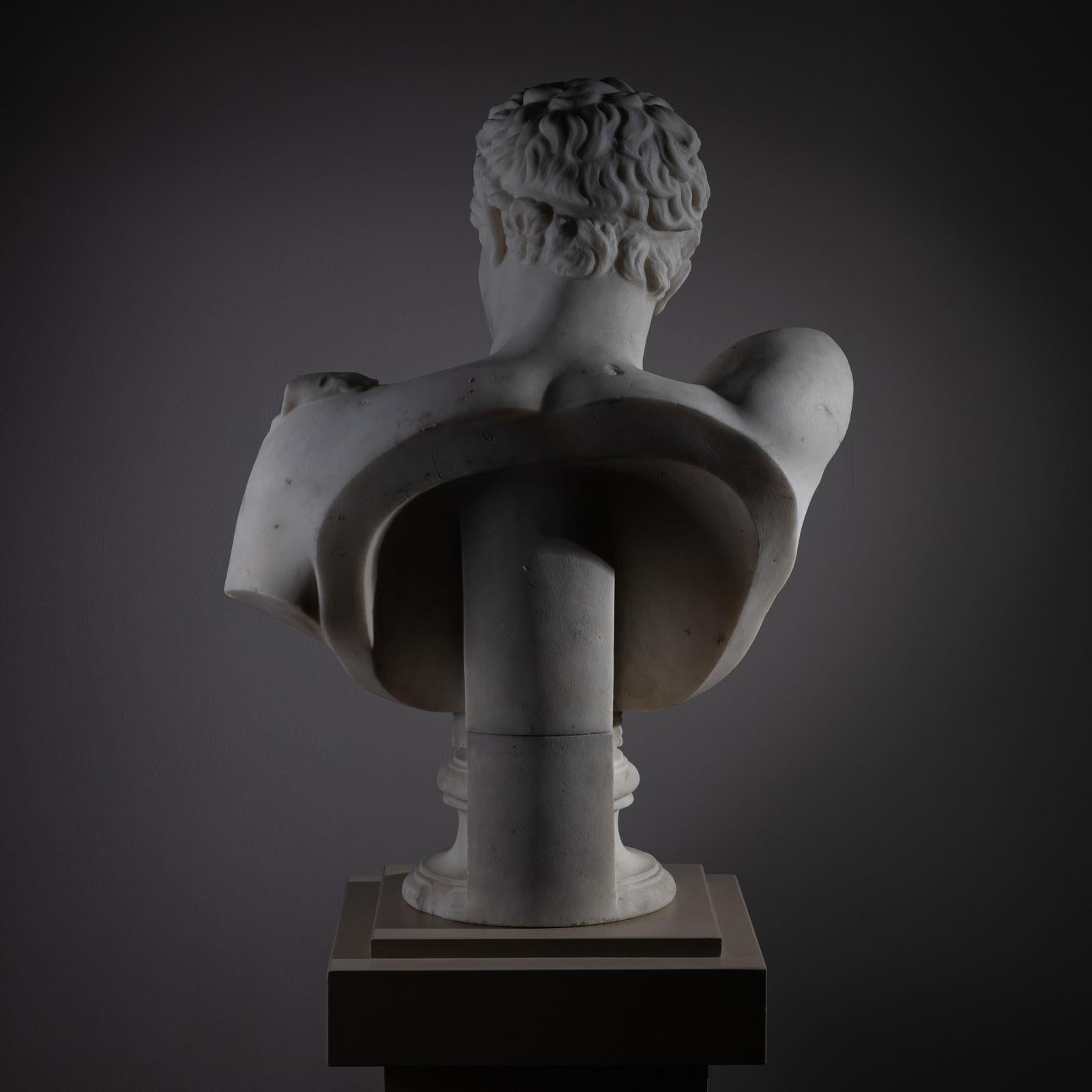 Busto de mármol de Hermes de Olimpia del siglo XIX, Italia en venta 6