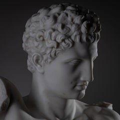 19th Century Grand Tour Marble Bust of Hermes of Olympia, Italy