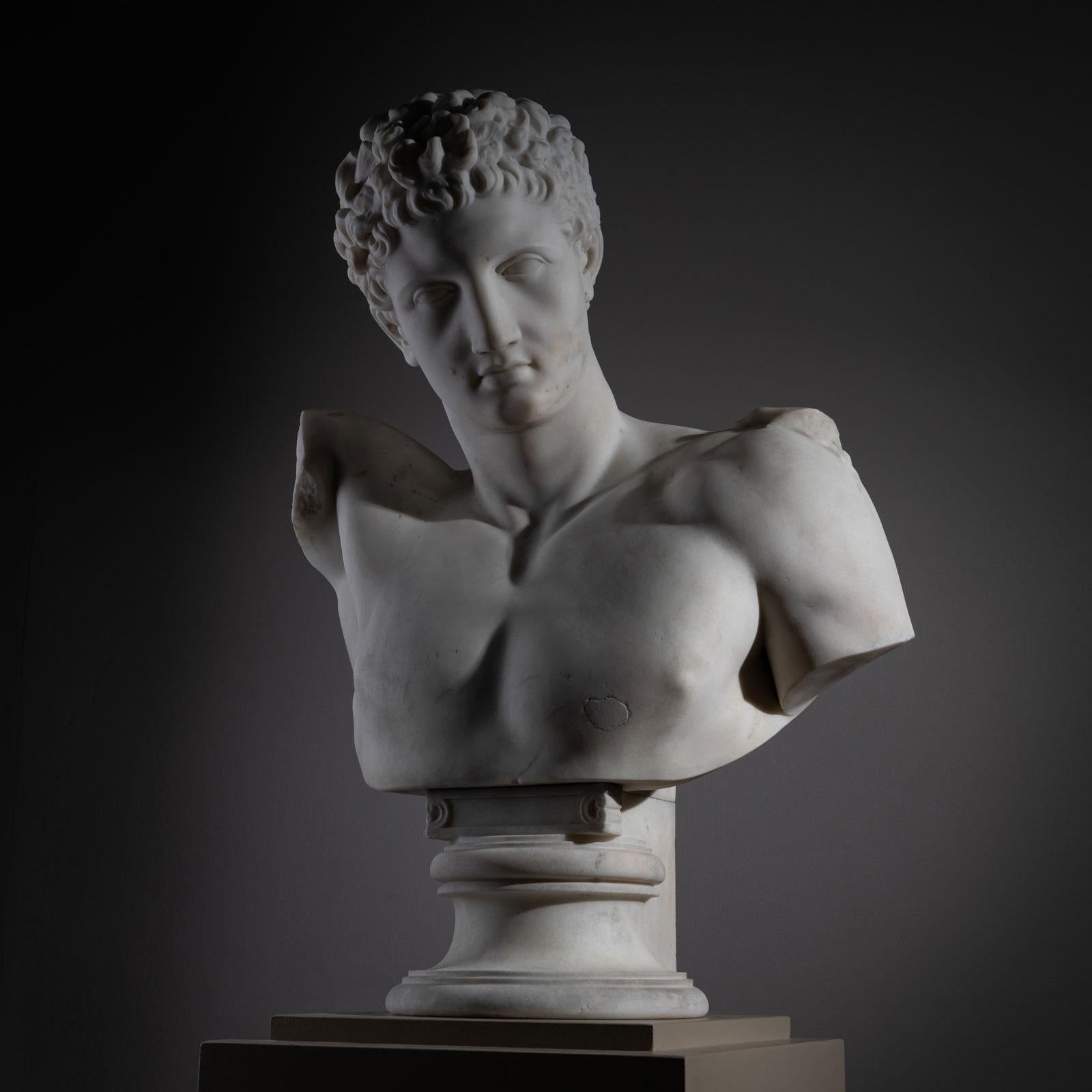 Busto de mármol de Hermes de Olimpia del siglo XIX, Italia en venta 1