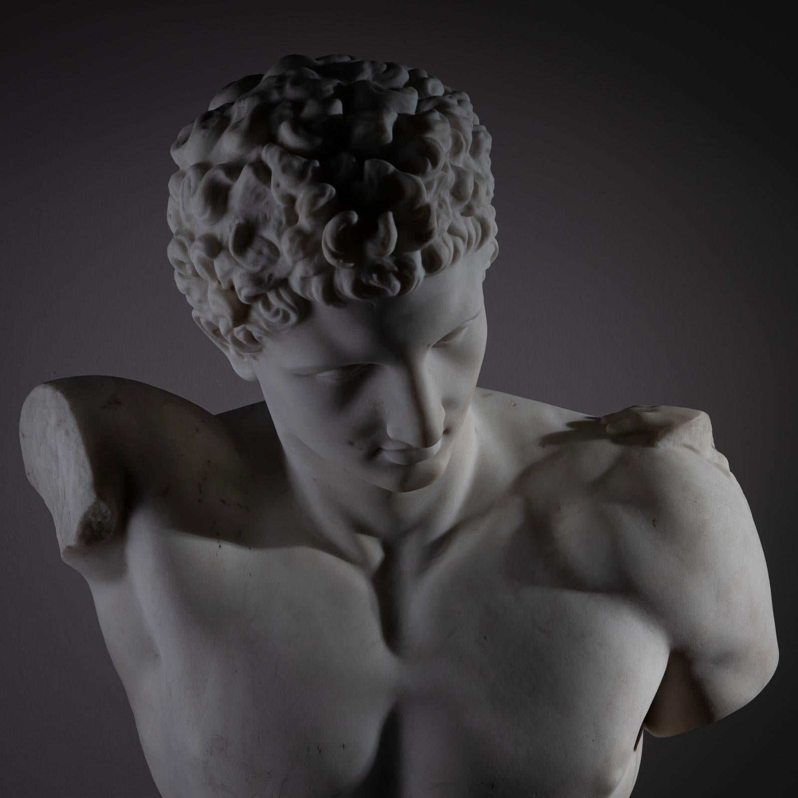 Busto de mármol de Hermes de Olimpia del siglo XIX, Italia en venta 4