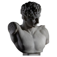 Busto de mármol de Hermes de Olimpia del siglo XIX, Italia