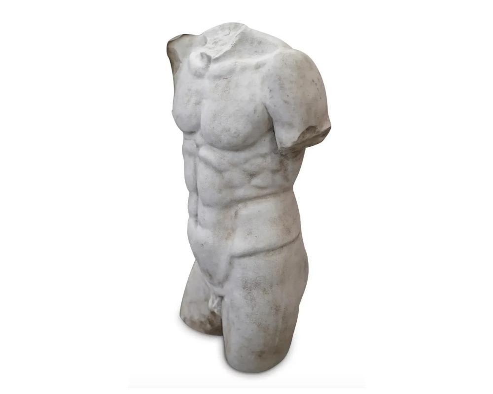 Unknown 19th Century Grand Tour Marble Nude Torso Sculpture Life Size For Sale