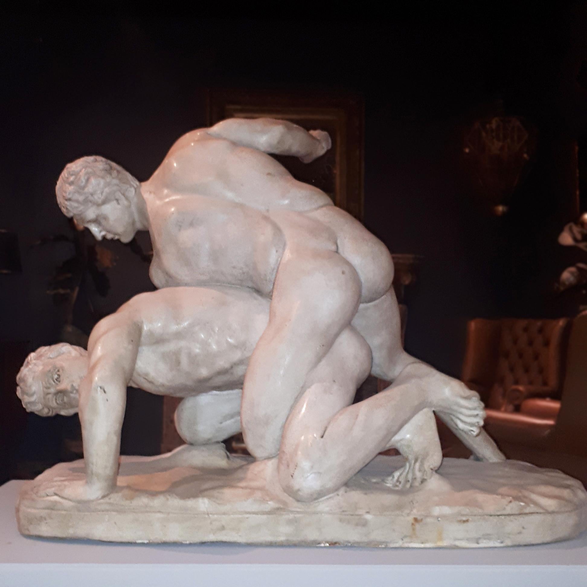 19th Century Grand Tour Marble Sculpture after the Antique Uffizi Wrestlers 2