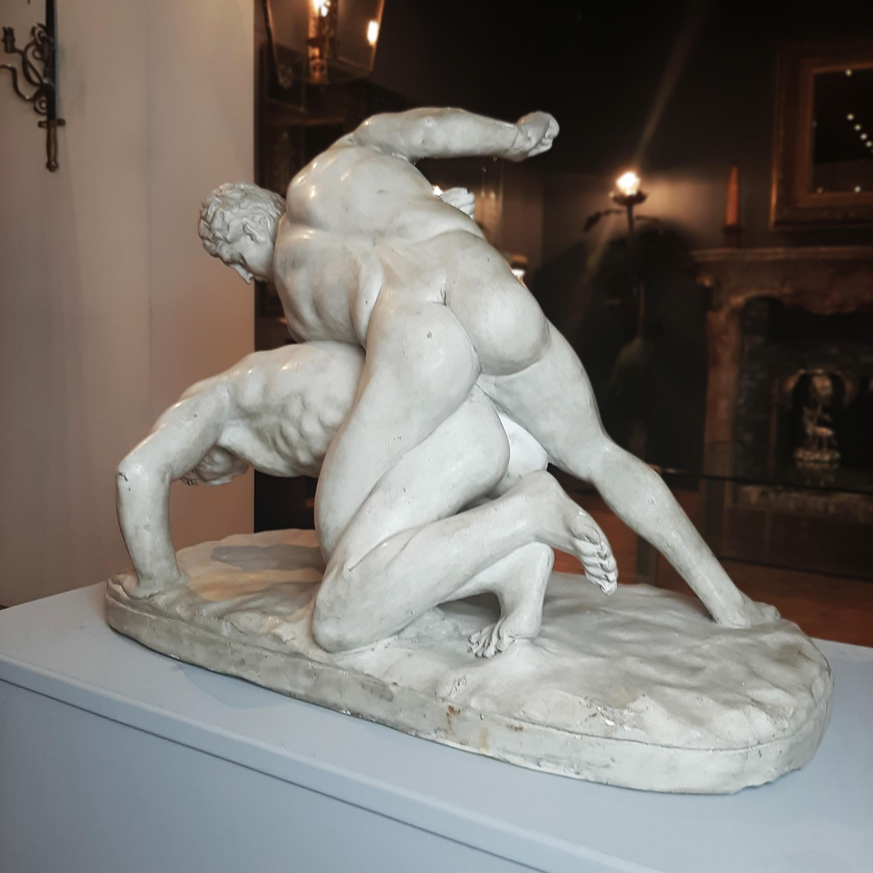 French 19th Century Grand Tour Marble Sculpture after the Antique Uffizi Wrestlers