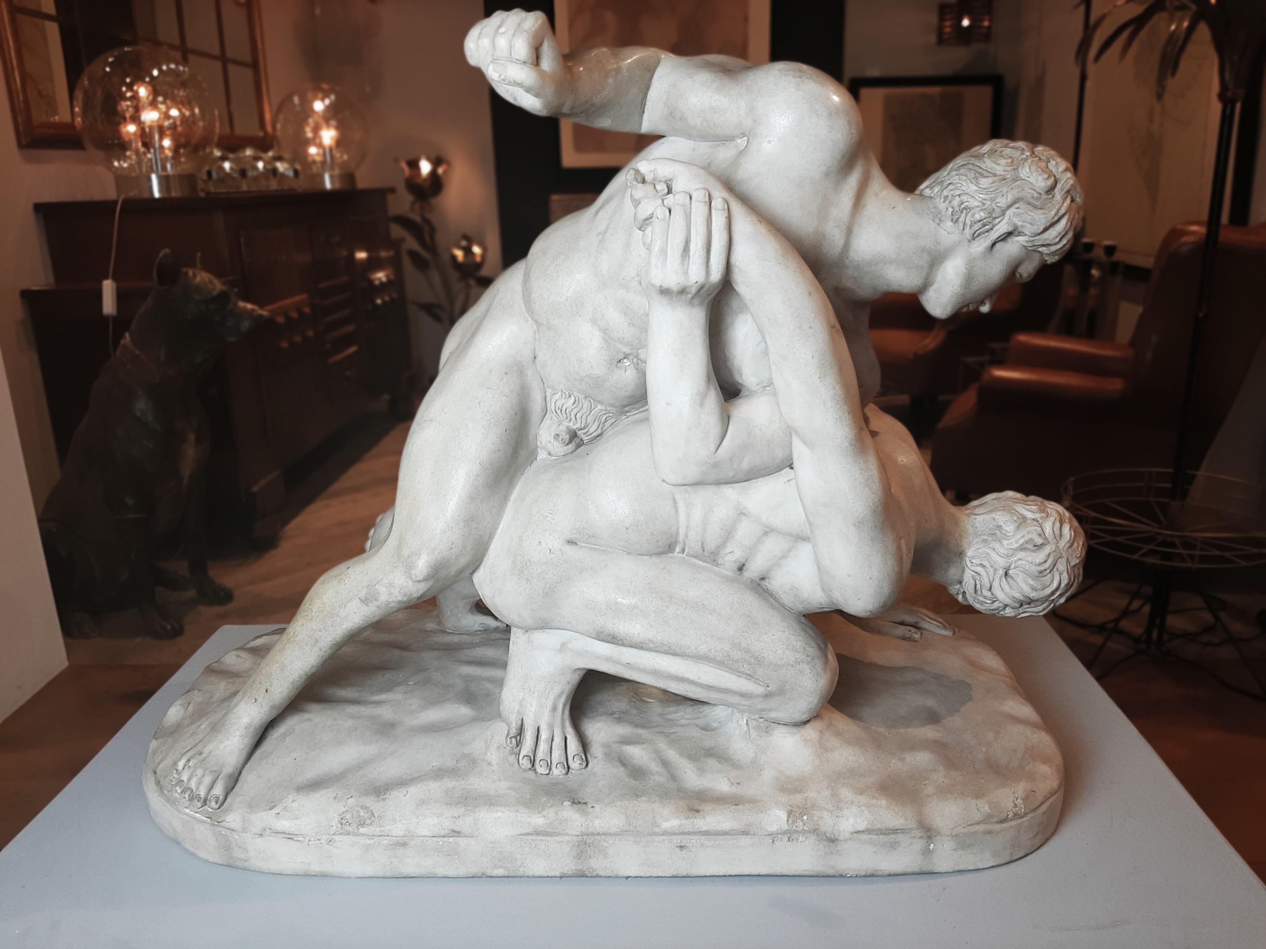 19th Century Grand Tour Marble Sculpture after the Antique Uffizi Wrestlers 3