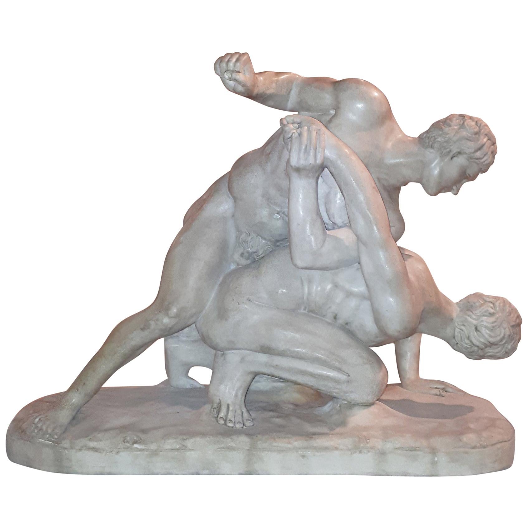 19th Century Grand Tour Marble Sculpture after the Antique Uffizi Wrestlers