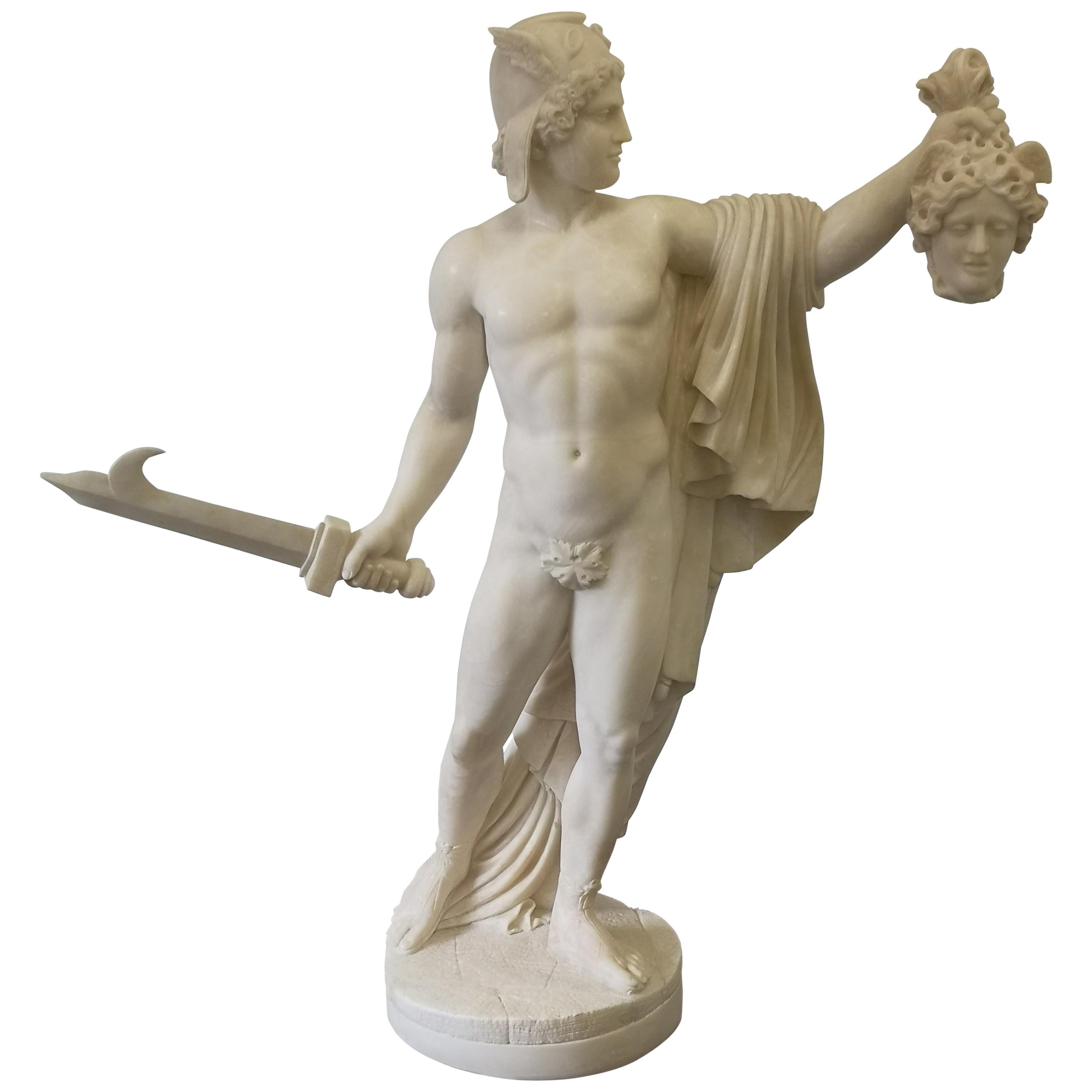 19th Century Grand Tour Marble Sculpture of Perseus and Medusa For Sale