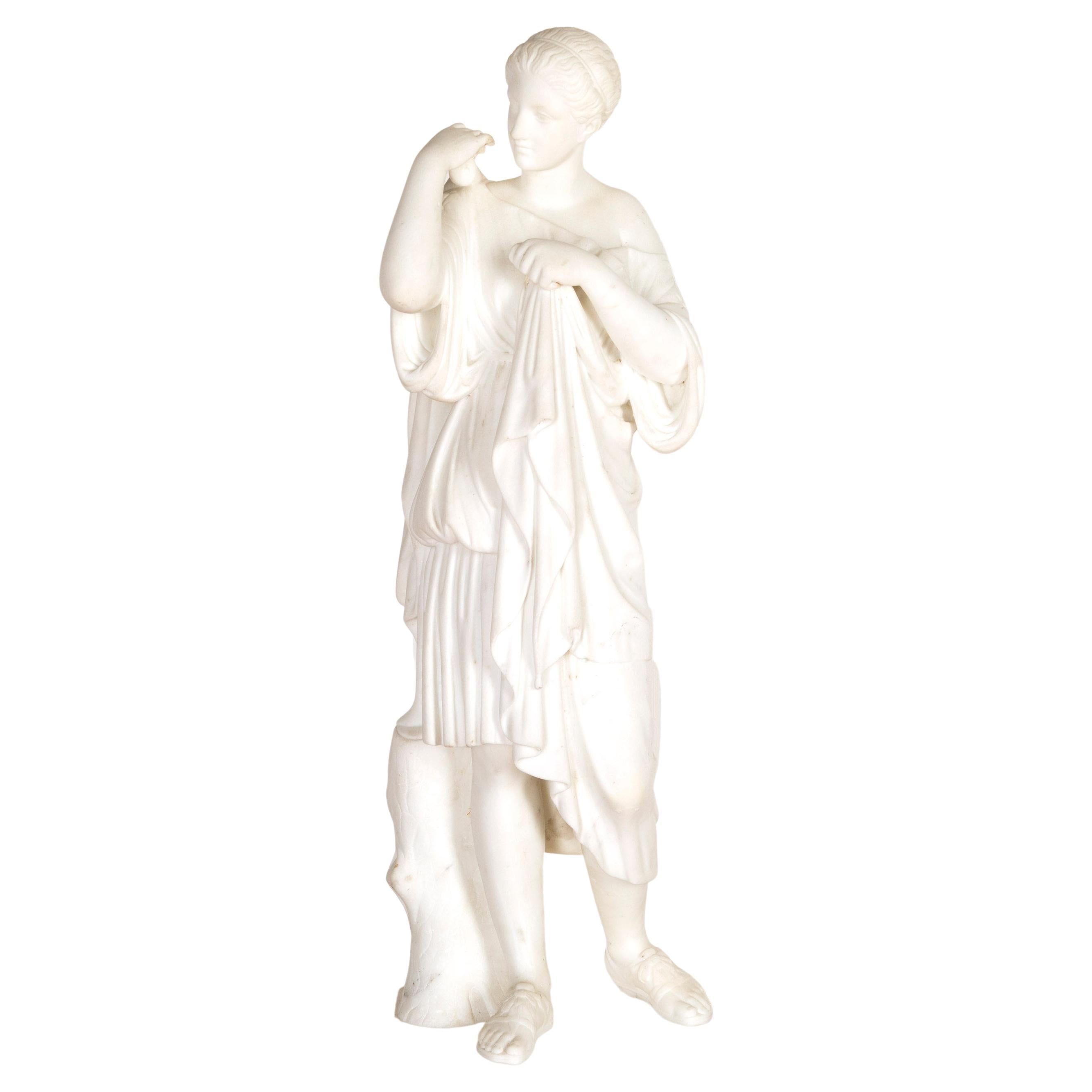 Pair 19th Century of Marble Statues For Sale at 1stDibs