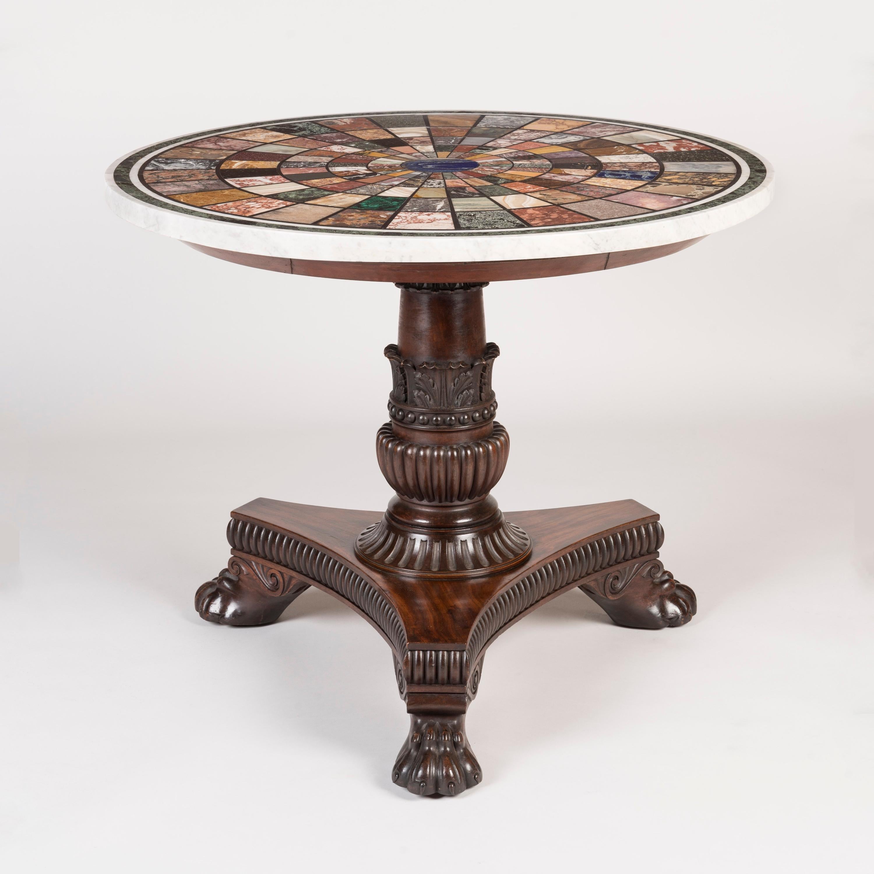 Table à plateau en marbre Grand Tour du 19ème siècle avec base attribuée à Trotter Bon état - En vente à London, GB