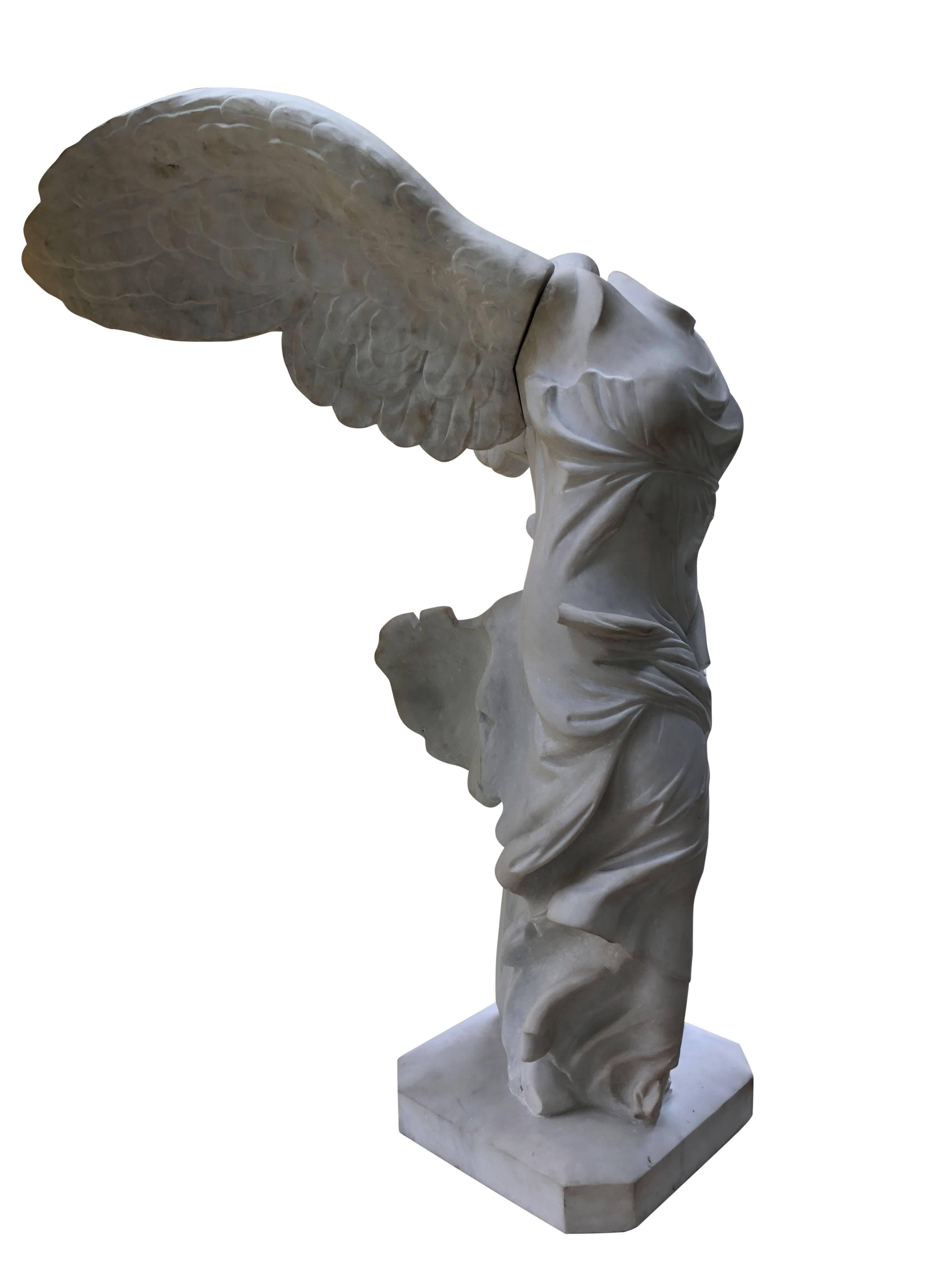 A large and impressive carving of the Winged Victory of Samothrace, also called the NIKE of Samothrace is a second century BC marble sculpture of the Greek goddess NIKE. The original has been prominently displayed at the Louvre in Paris since 1884,