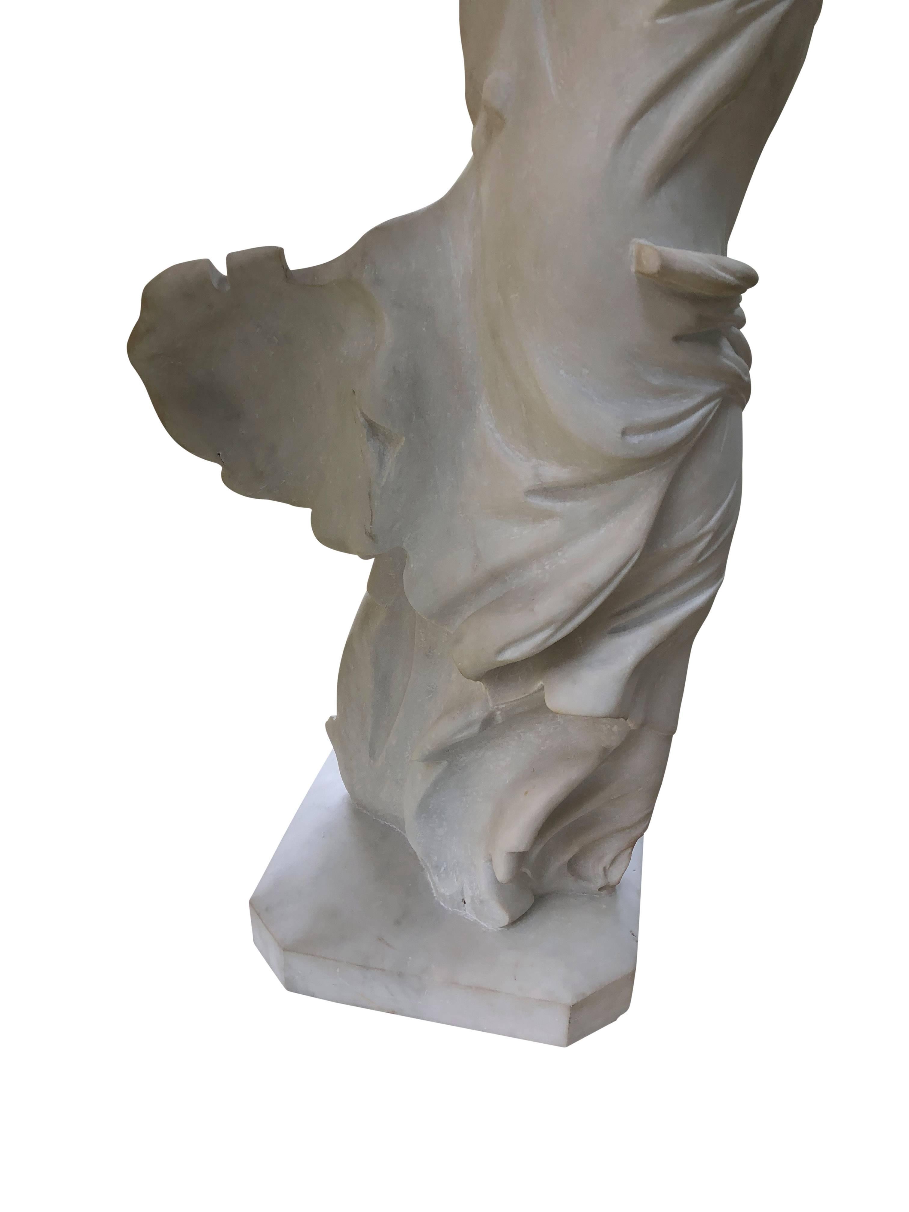 Classical Greek 19th Century Grand Tour Marble Winged Victory