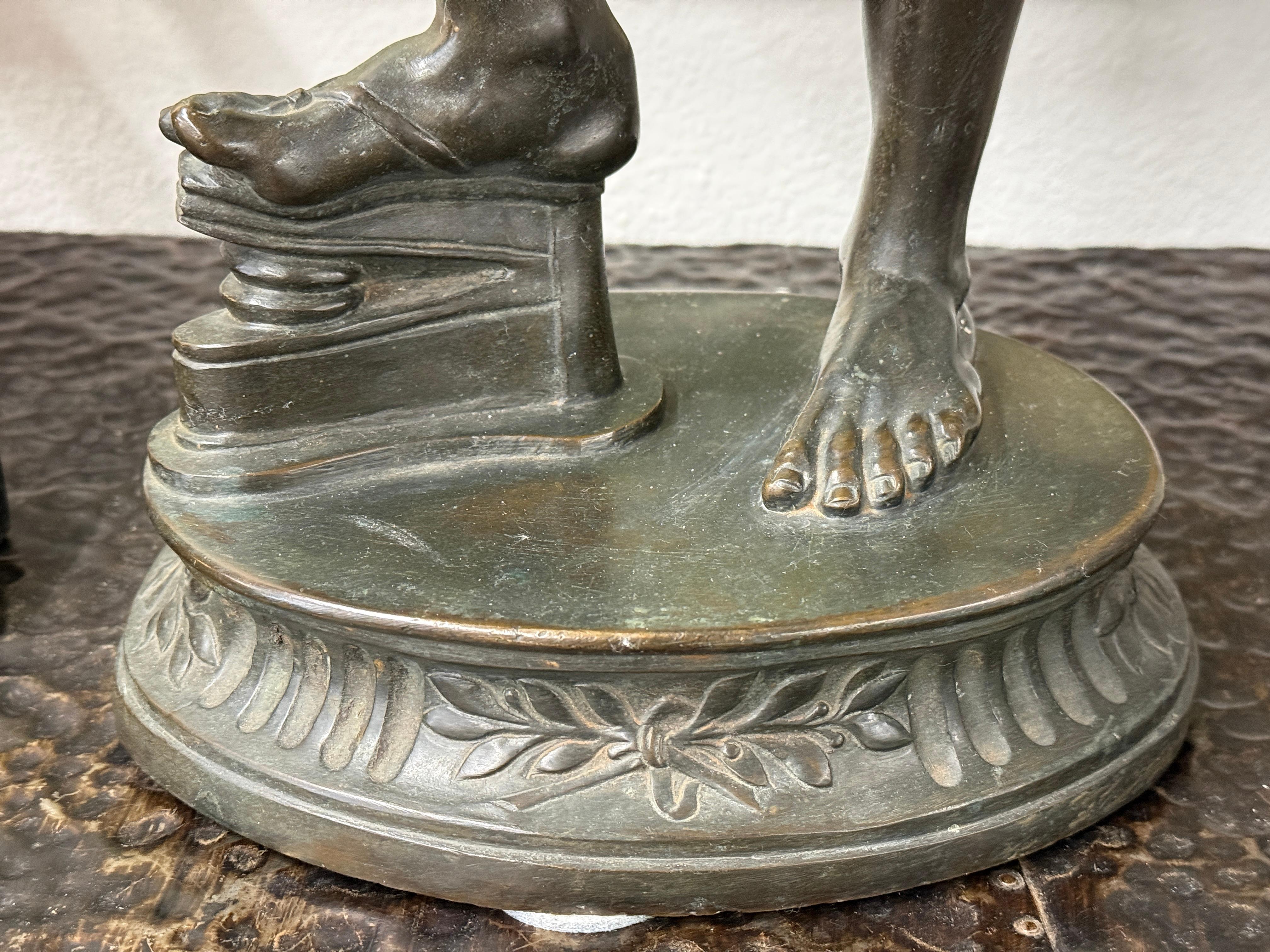 19th Century Grand Tour Neo Classical Bronze of Dancing Faun with Cymbals im Angebot 5