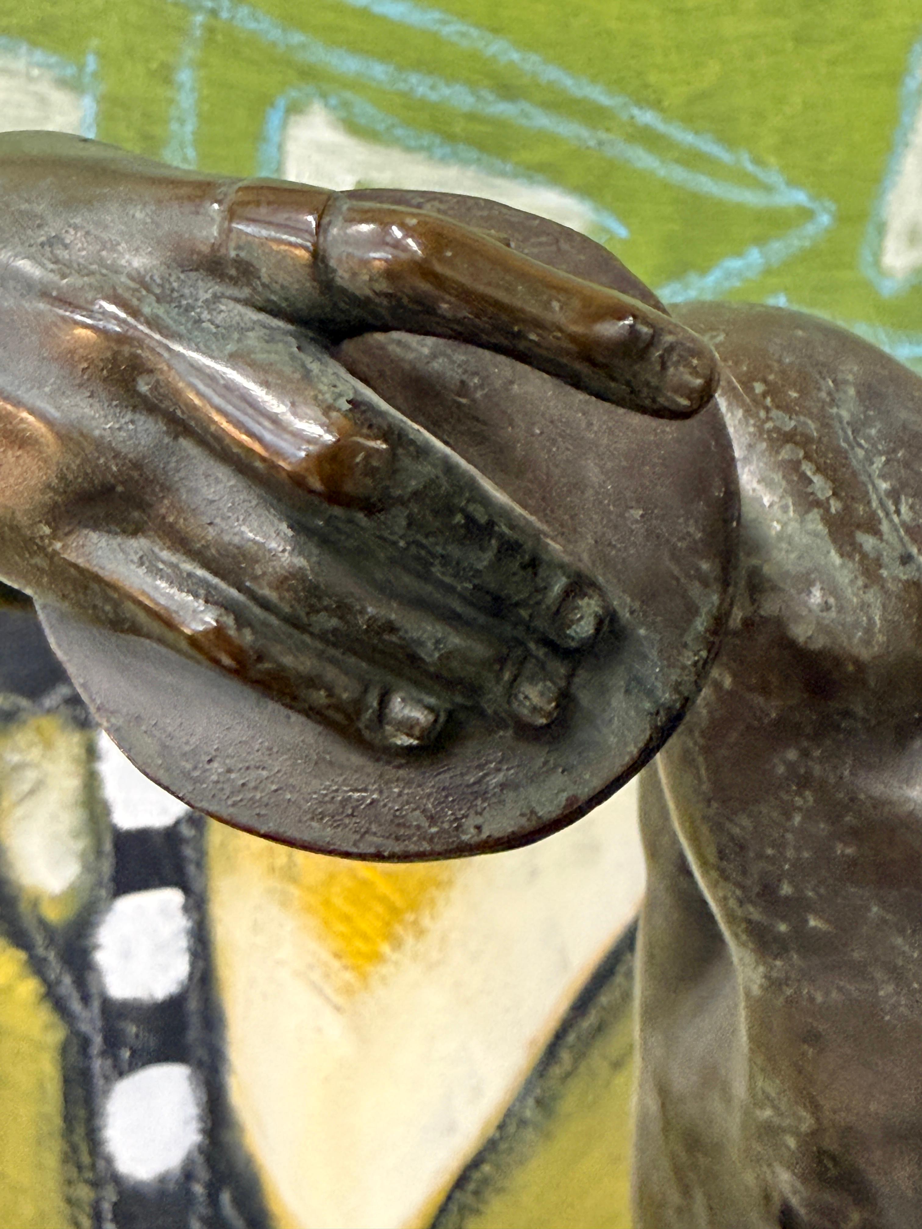 19th Century Grand Tour Neo Classical Bronze of Dancing Faun with Cymbals im Angebot 7