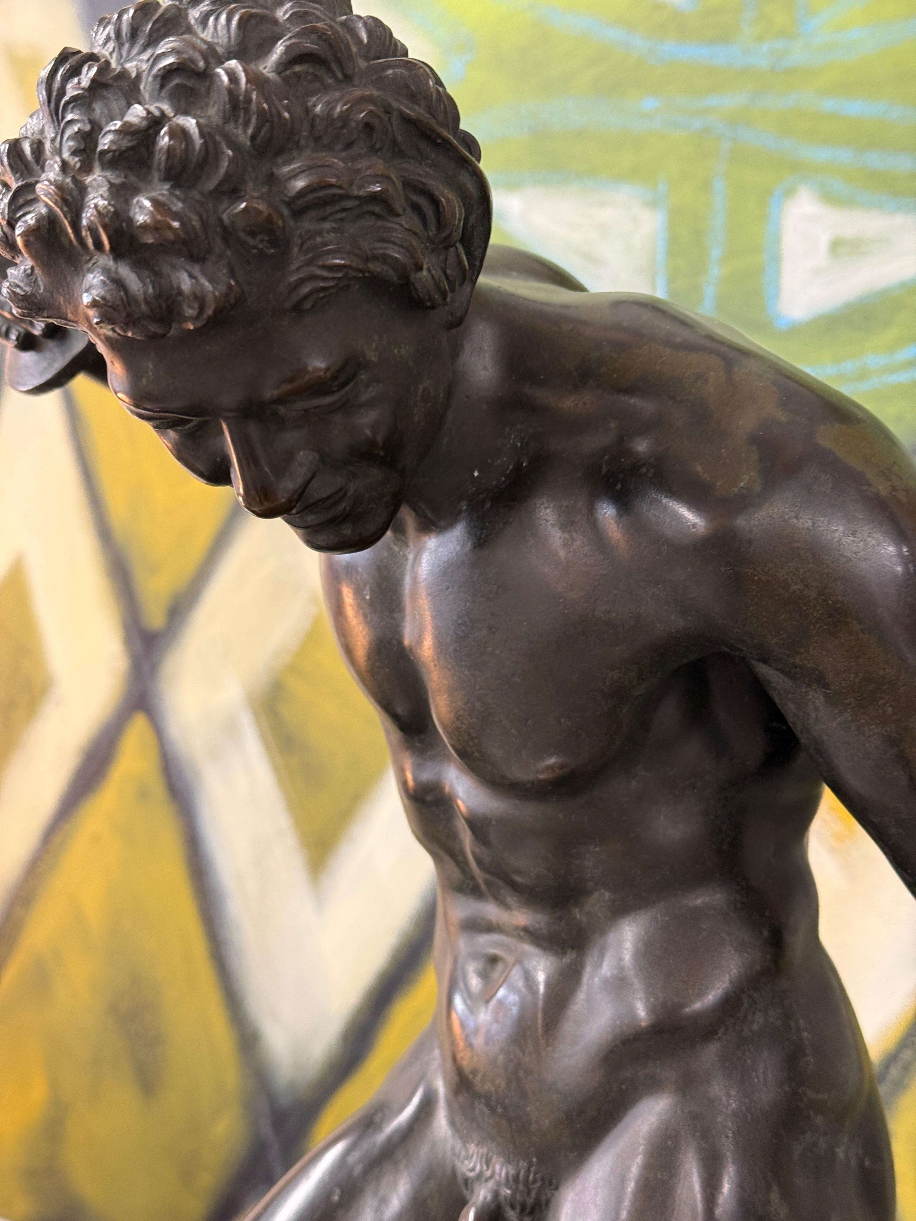 19th Century Grand Tour Neo Classical Bronze of Dancing Faun with Cymbals im Angebot 8