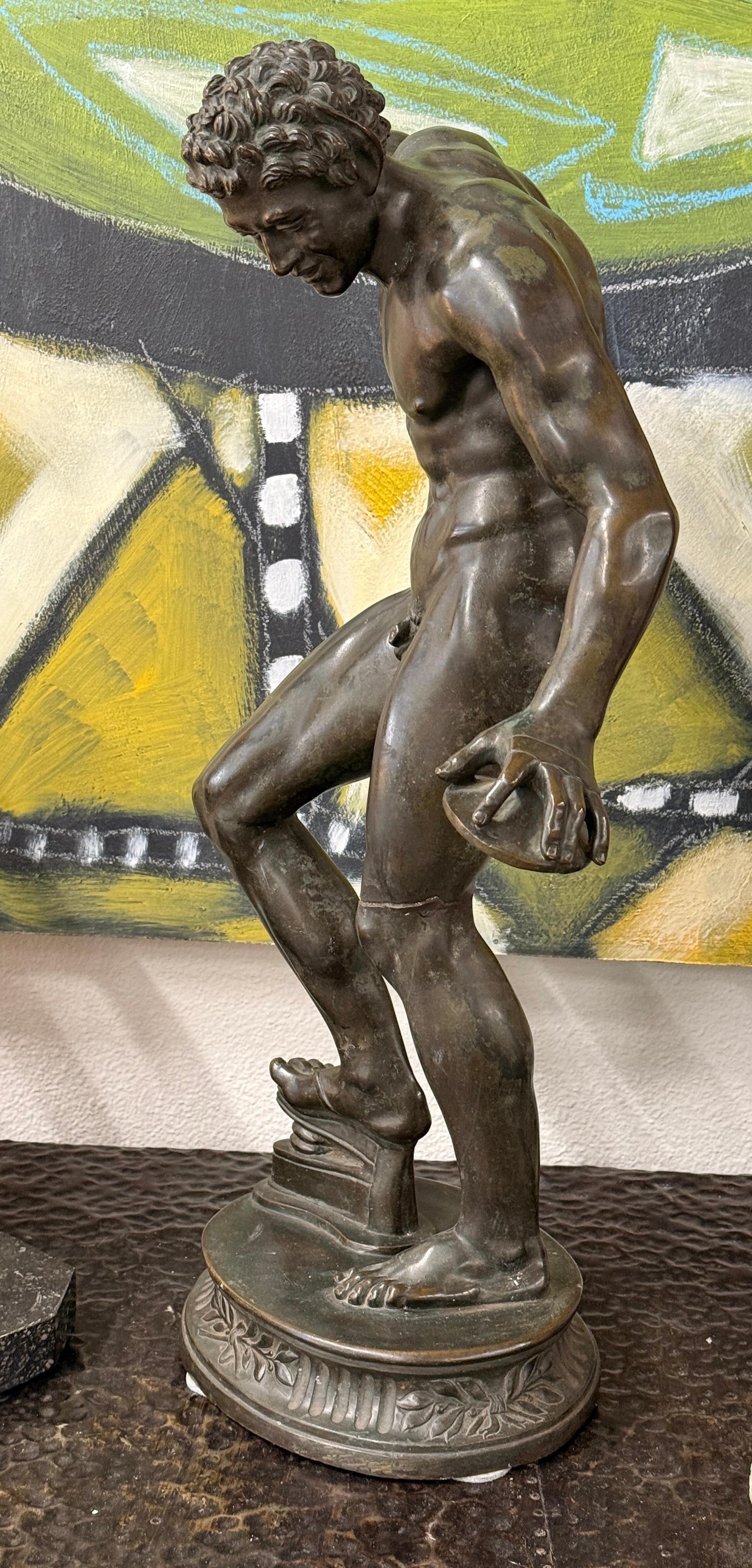 19th Century Grand Tour Neo Classical Bronze of Dancing Faun with Cymbals im Angebot 13