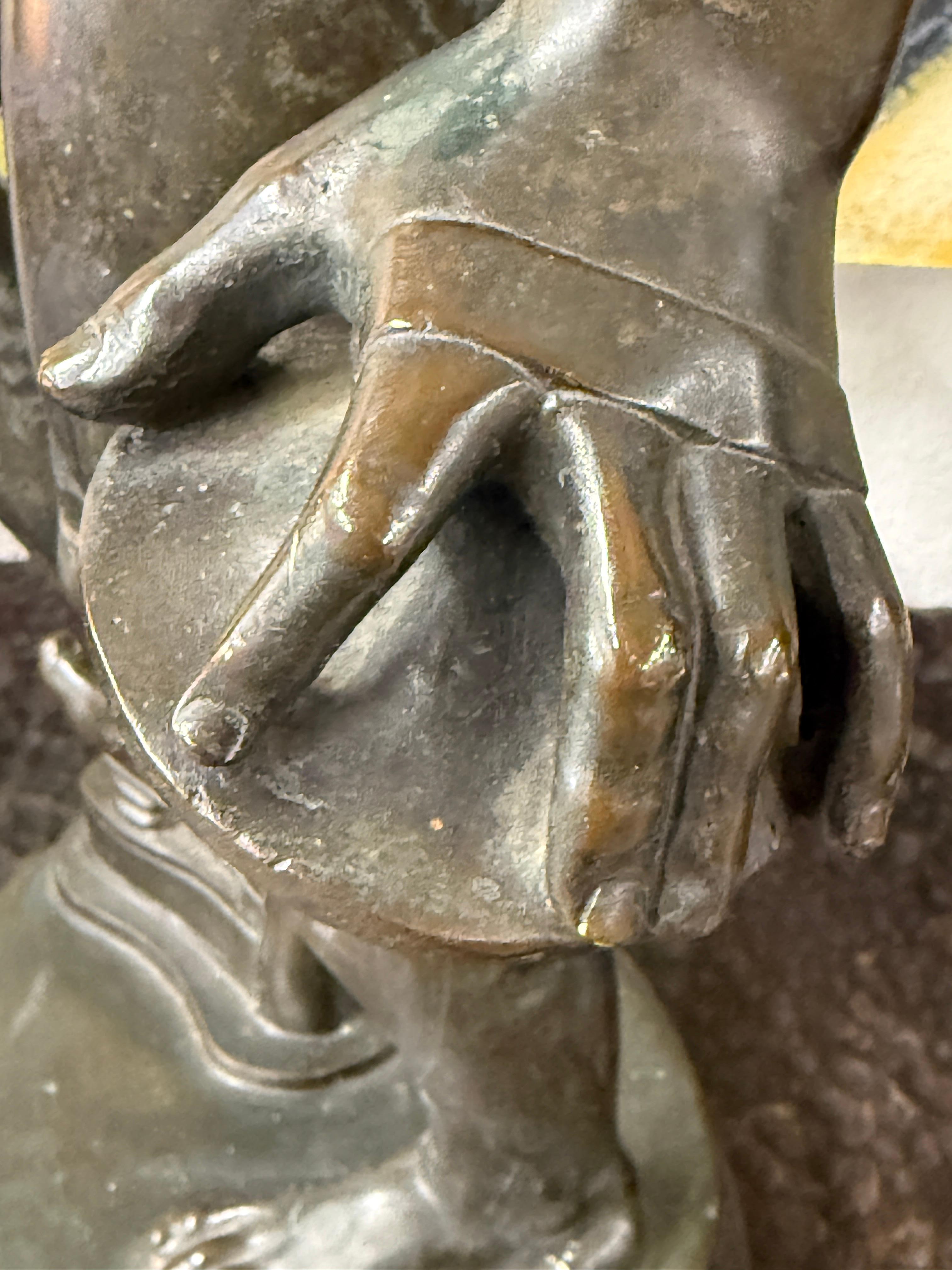 19th Century Grand Tour Neo Classical Bronze of Dancing Faun with Cymbals (Italienisch) im Angebot