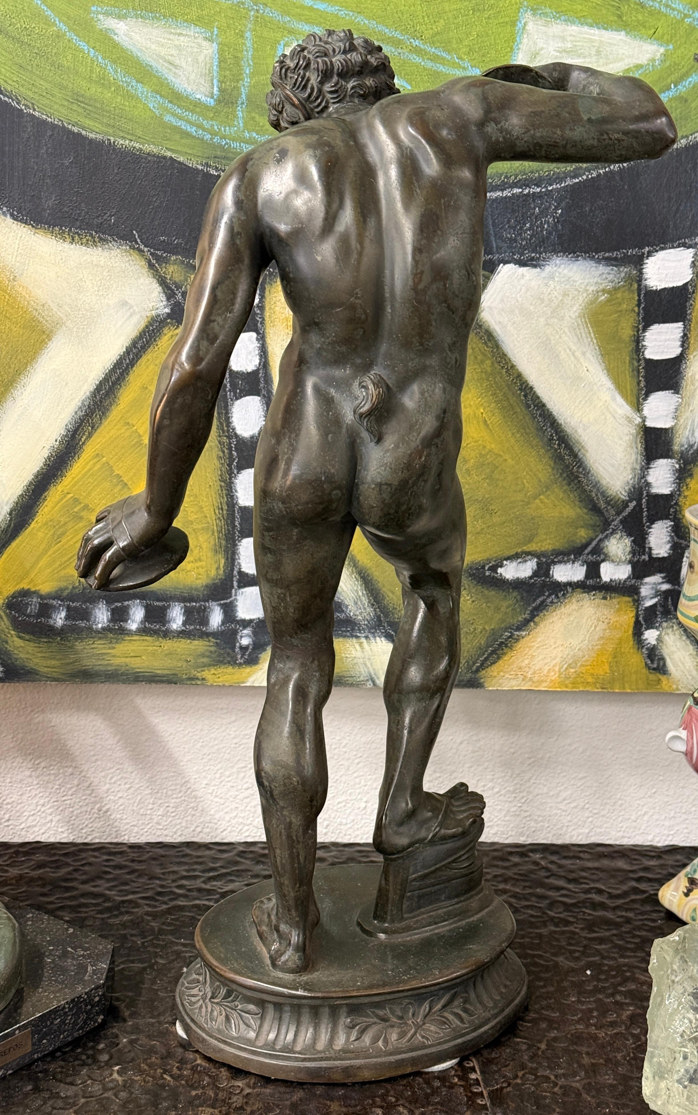 19th Century Grand Tour Neo Classical Bronze of Dancing Faun with Cymbals im Angebot 2