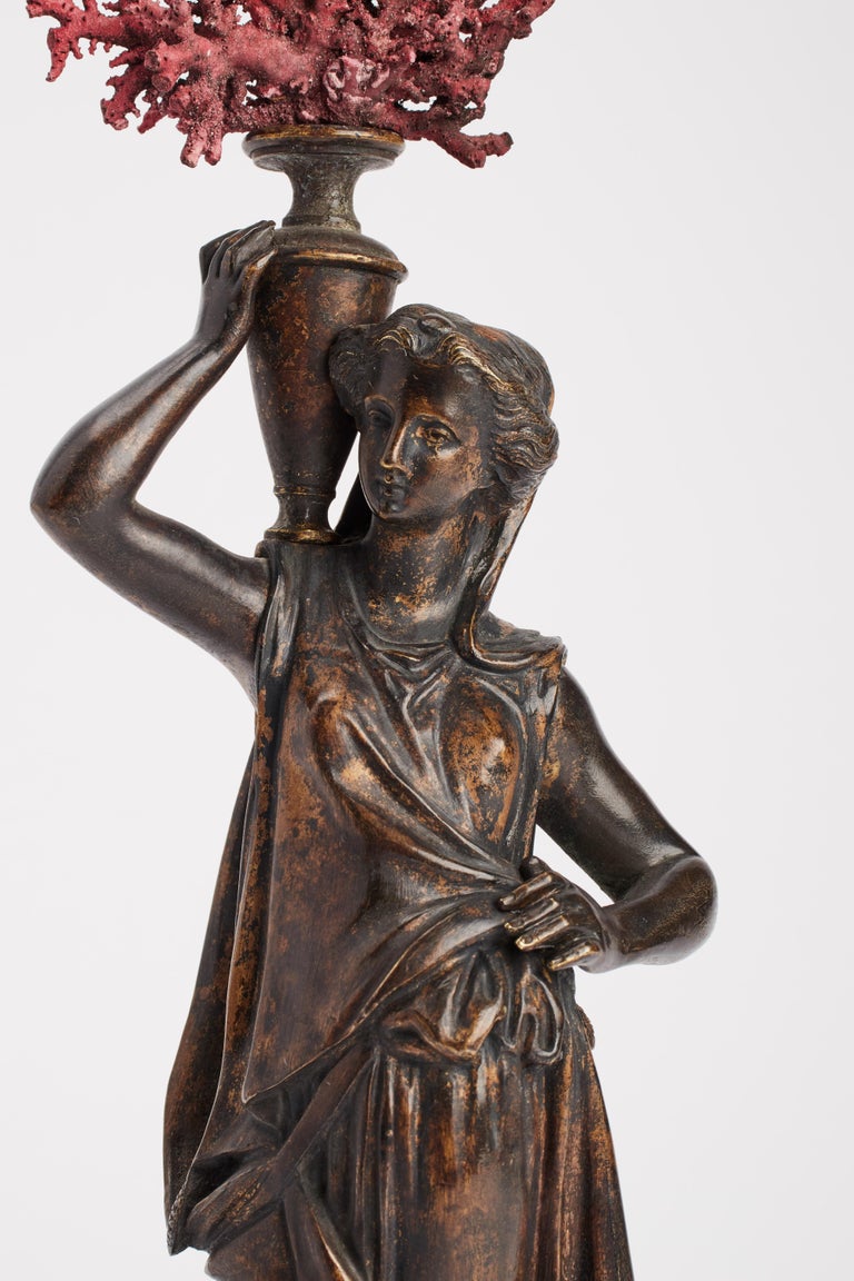 19th Century Grand Tour Neoclassical Pair of Bronze Sculptures For Sale