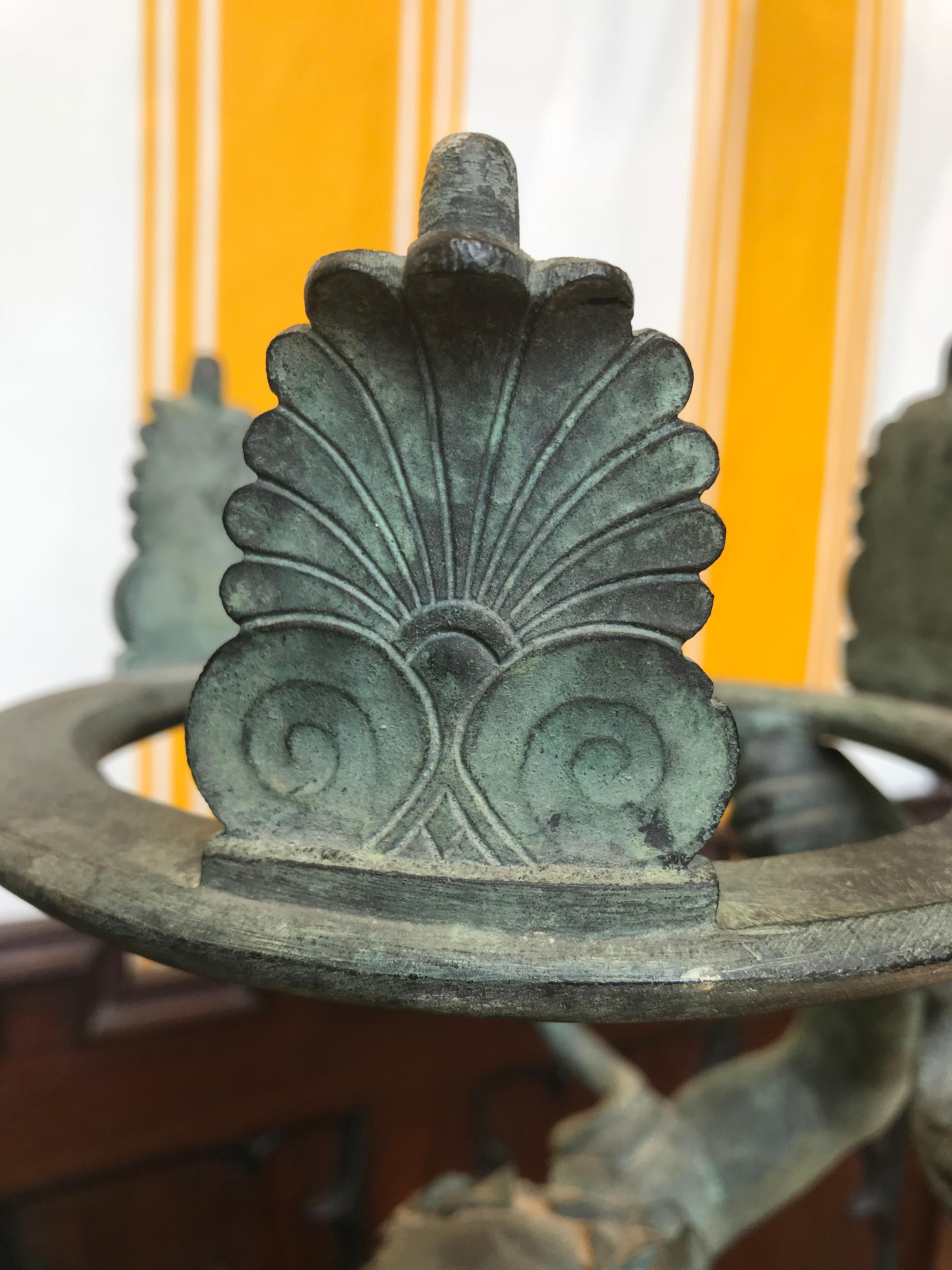 19th Century Grand Tour Patinated Bronze Silenus Lamp In Excellent Condition In Essex, MA