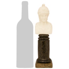 19th century Grand Tour period Alabaster and  Marble bust of Athena