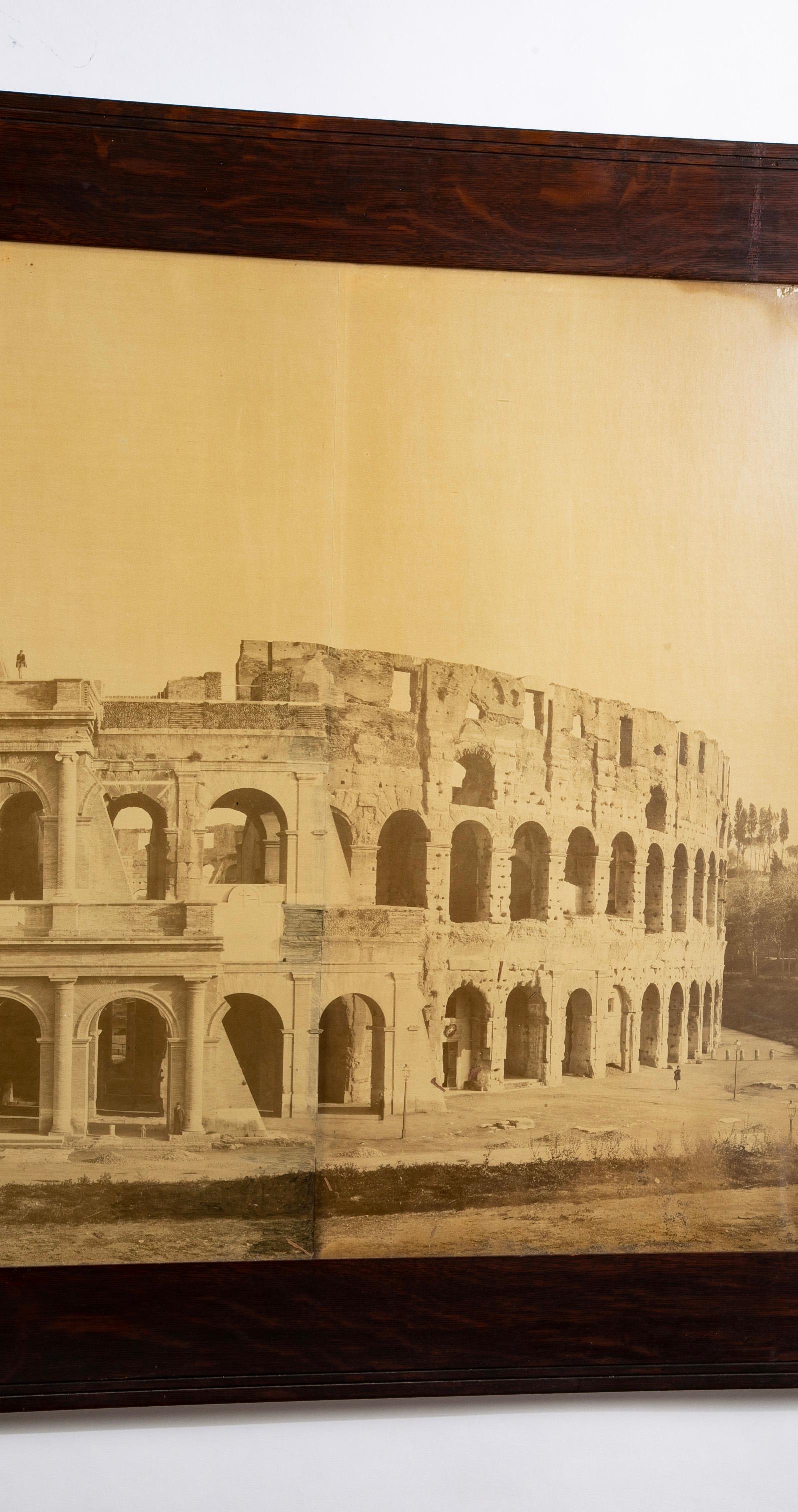 Oak 19th Century Grand Tour Photo Of The Roman Colosseum For Sale